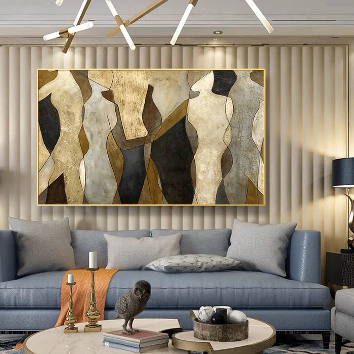 Golden Forms — Abstract Figurative Body Canvas Wall Art in Earth & Gold #BA003