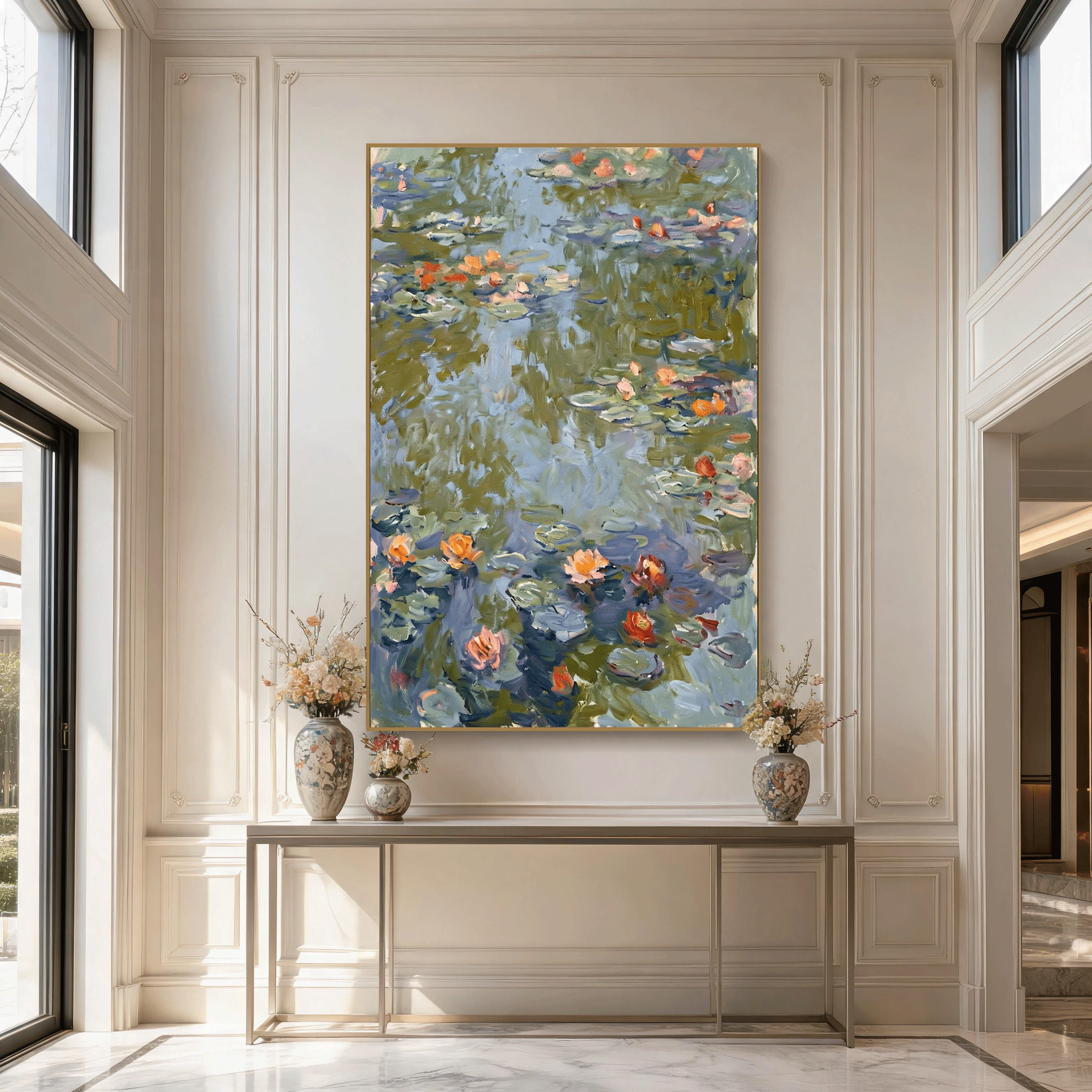 Impressionist Water Lily Pond Wall Art #PL005