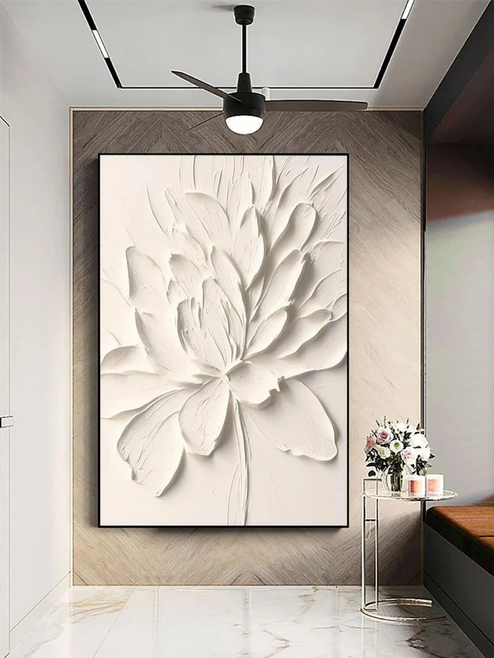 White Textured Minimalist Wall Art #WT008