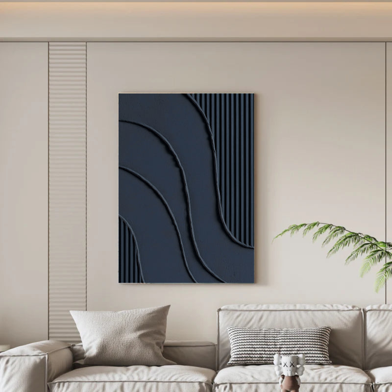 Black Textured Minimalist Wall Art #BT001