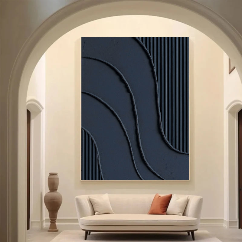 Black Textured Minimalist Wall Art #BT001