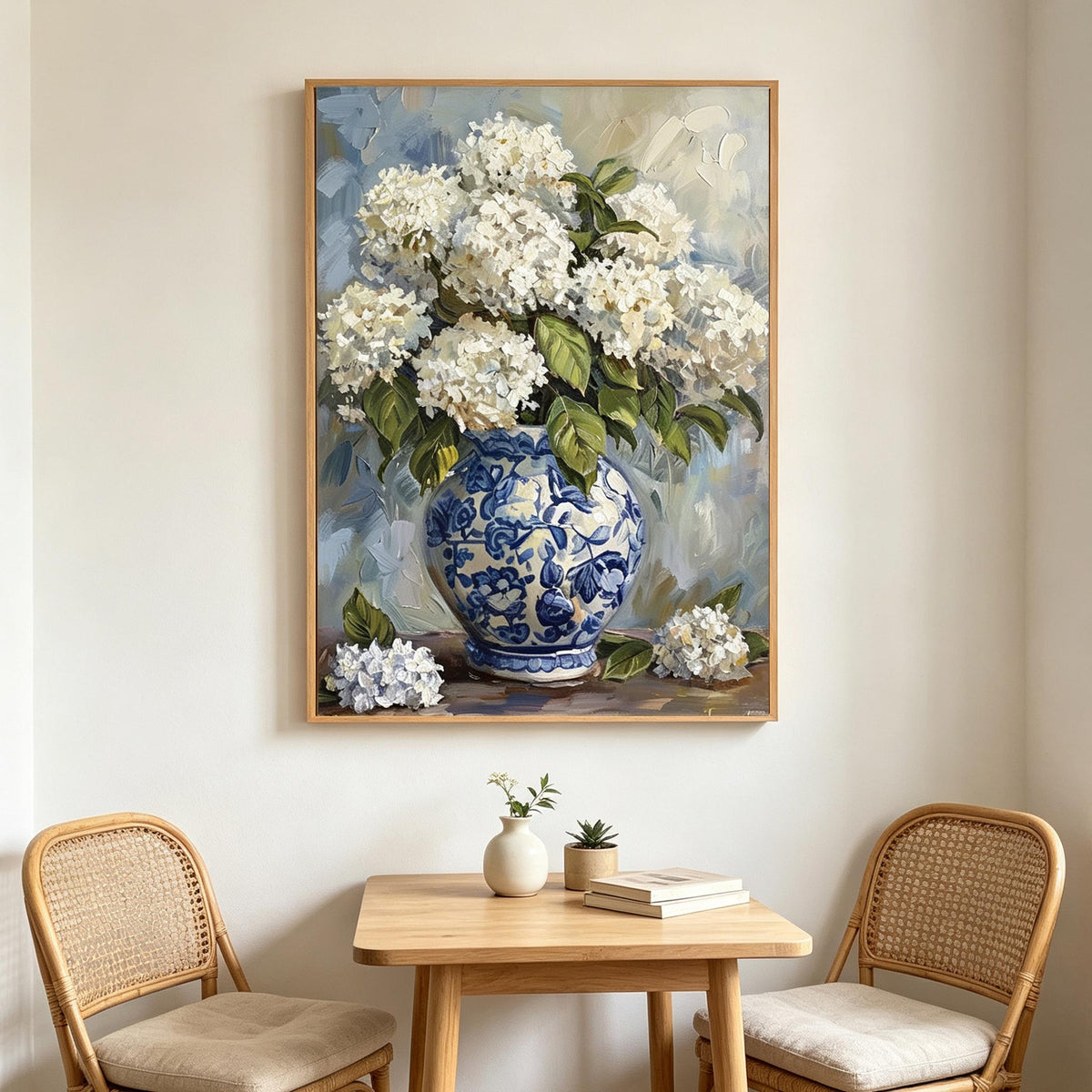 White Hydrangea Vase Wall Art #FL072