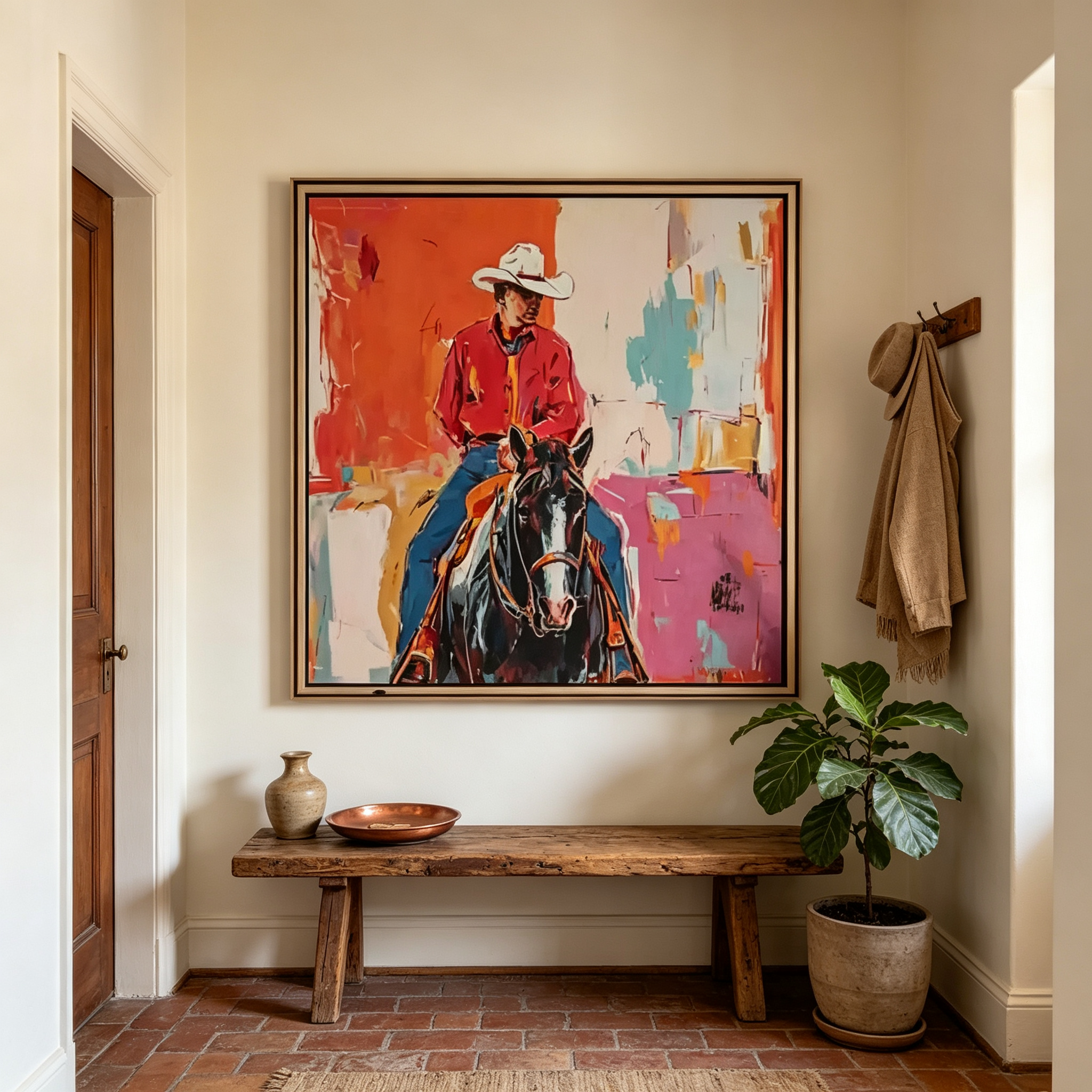Vivid Rider – Modern Expressionist Cowboy Painting #CP072