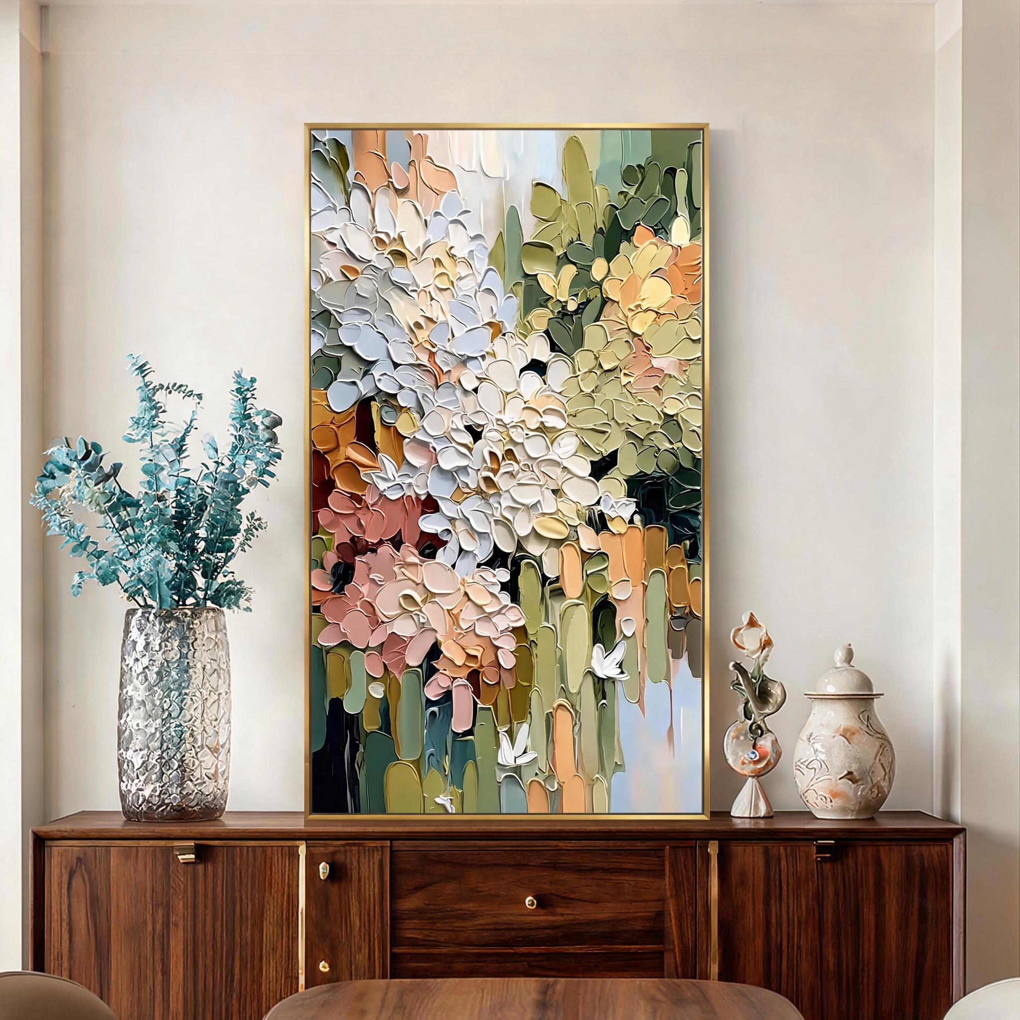 Textured Abstract Floral Wall Art #FL081