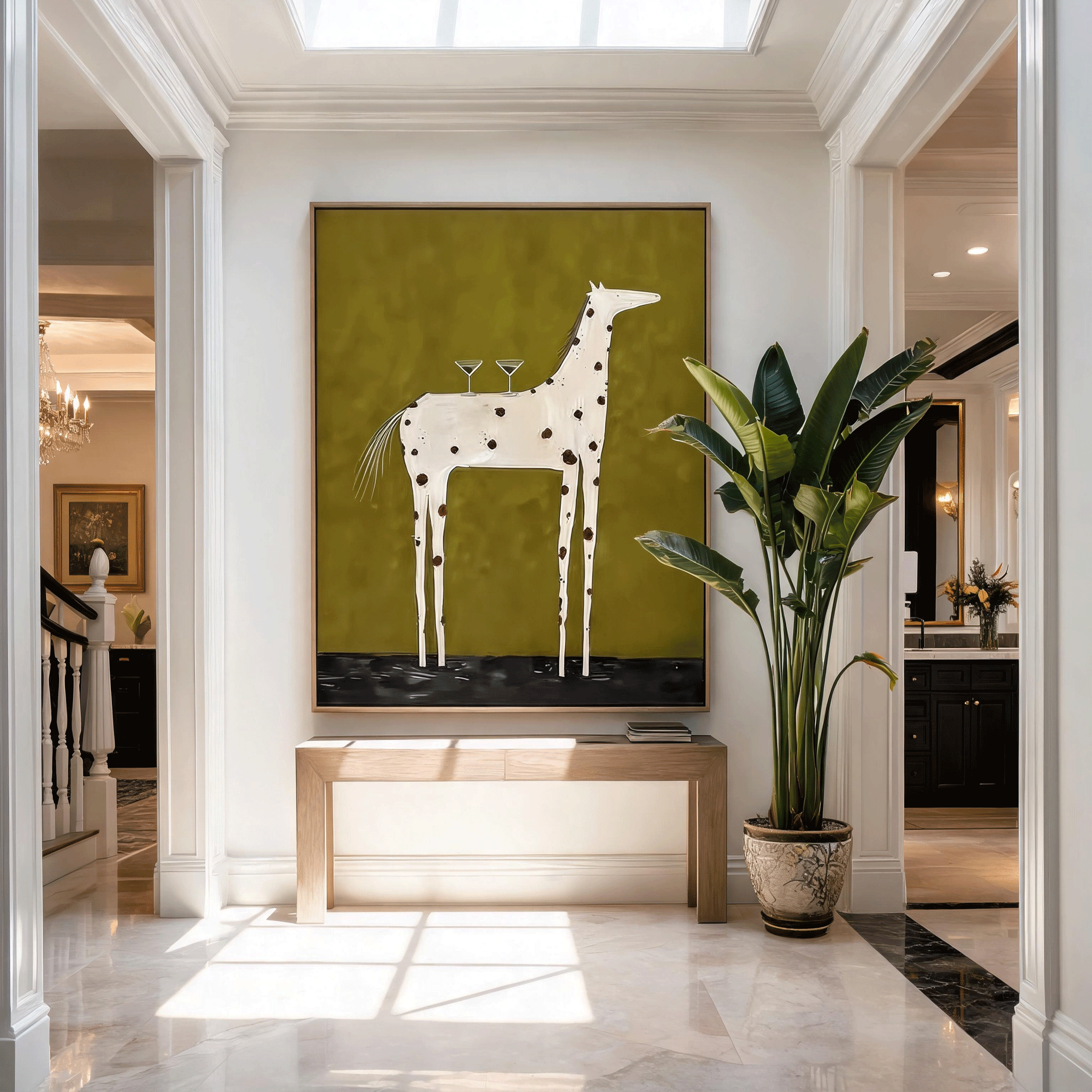 Minimalist Horse Wall Art | Modern Figurative Oil Painting #HA052