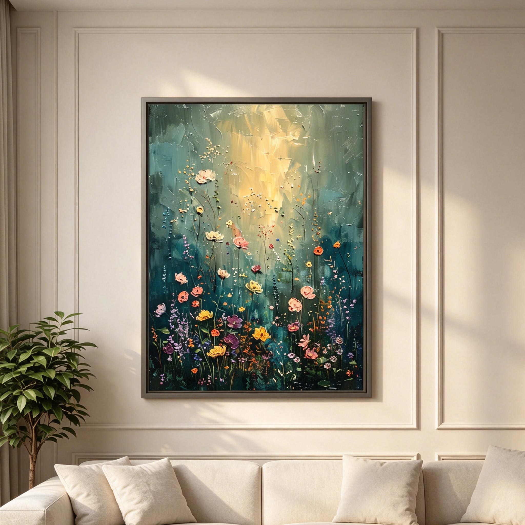 Moody Wildflower Meadow Wall Art #FL010