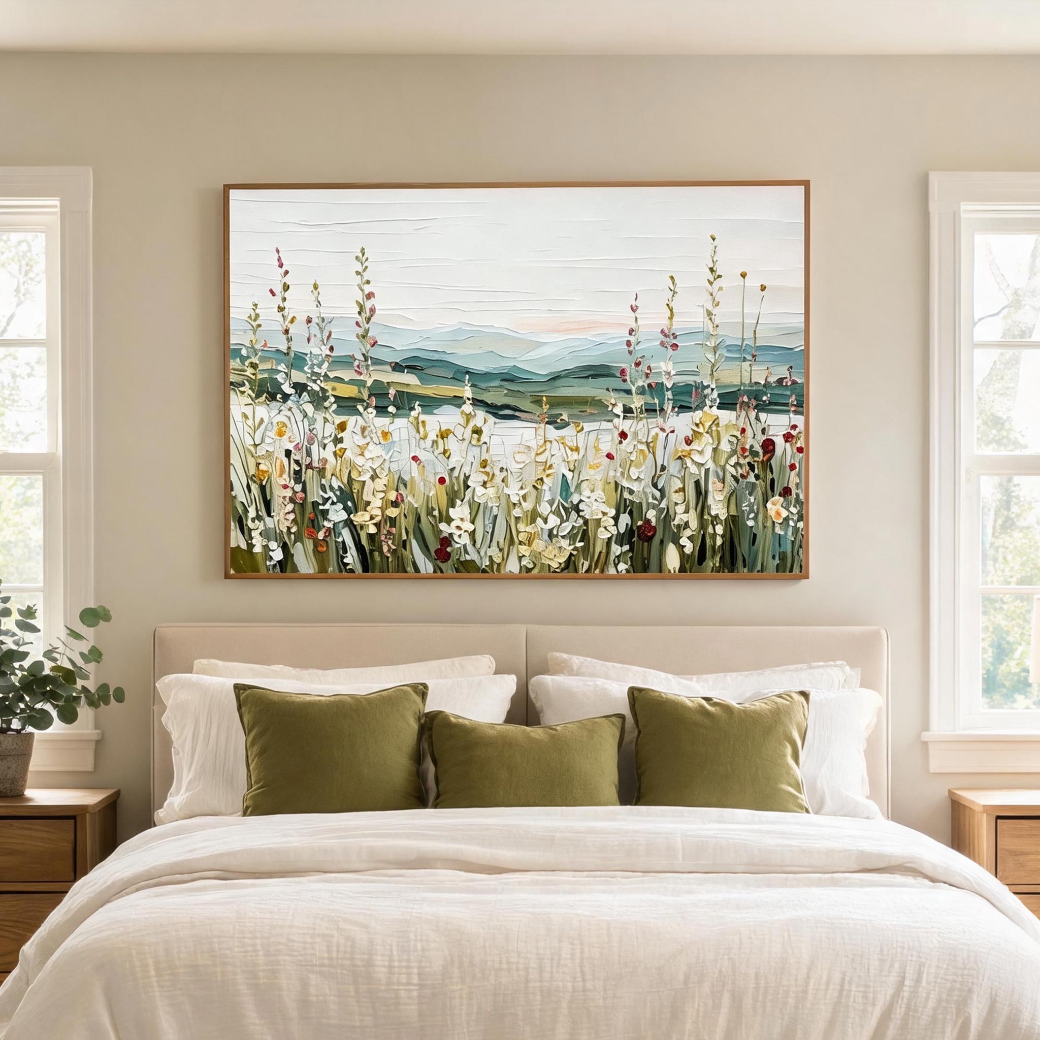 Wildflower Lake Landscape Wall Art #FL028