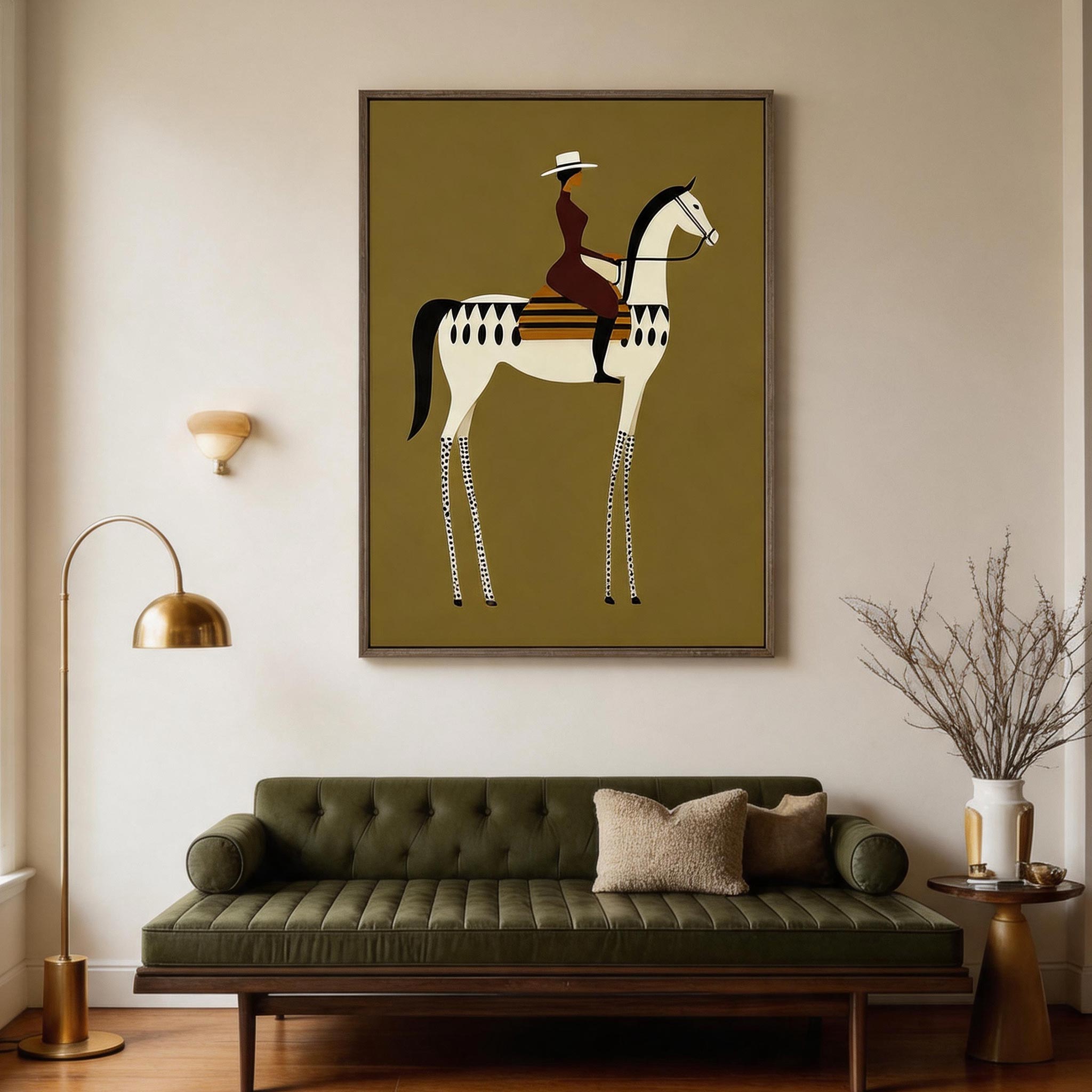 Equestrian Grace | Modern Horse Rider Wall Art #HA047