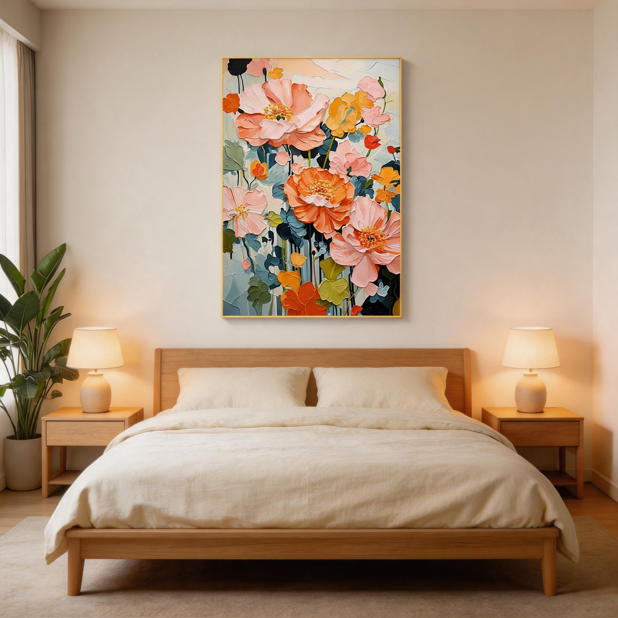 Coral Bloom Garden Wall Art #FL006