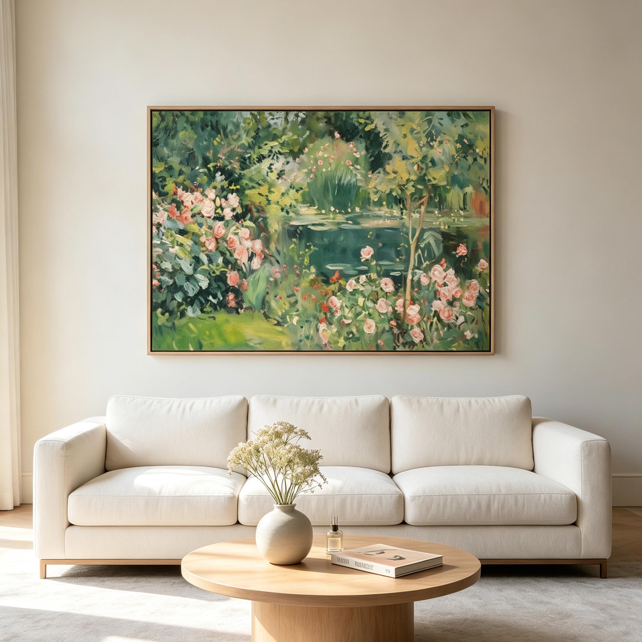 Rose Garden Pond Wall Art #FL075