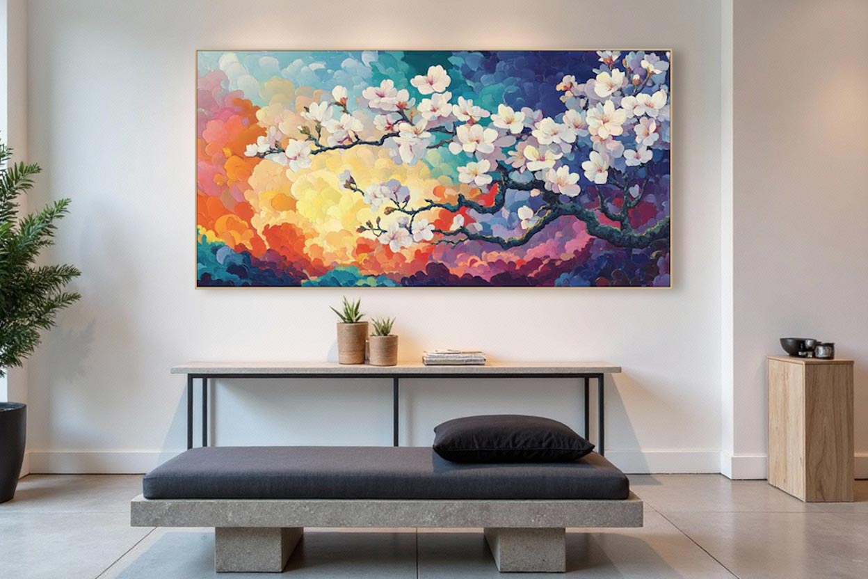 Floral Abstract Landscape Painting #AT040