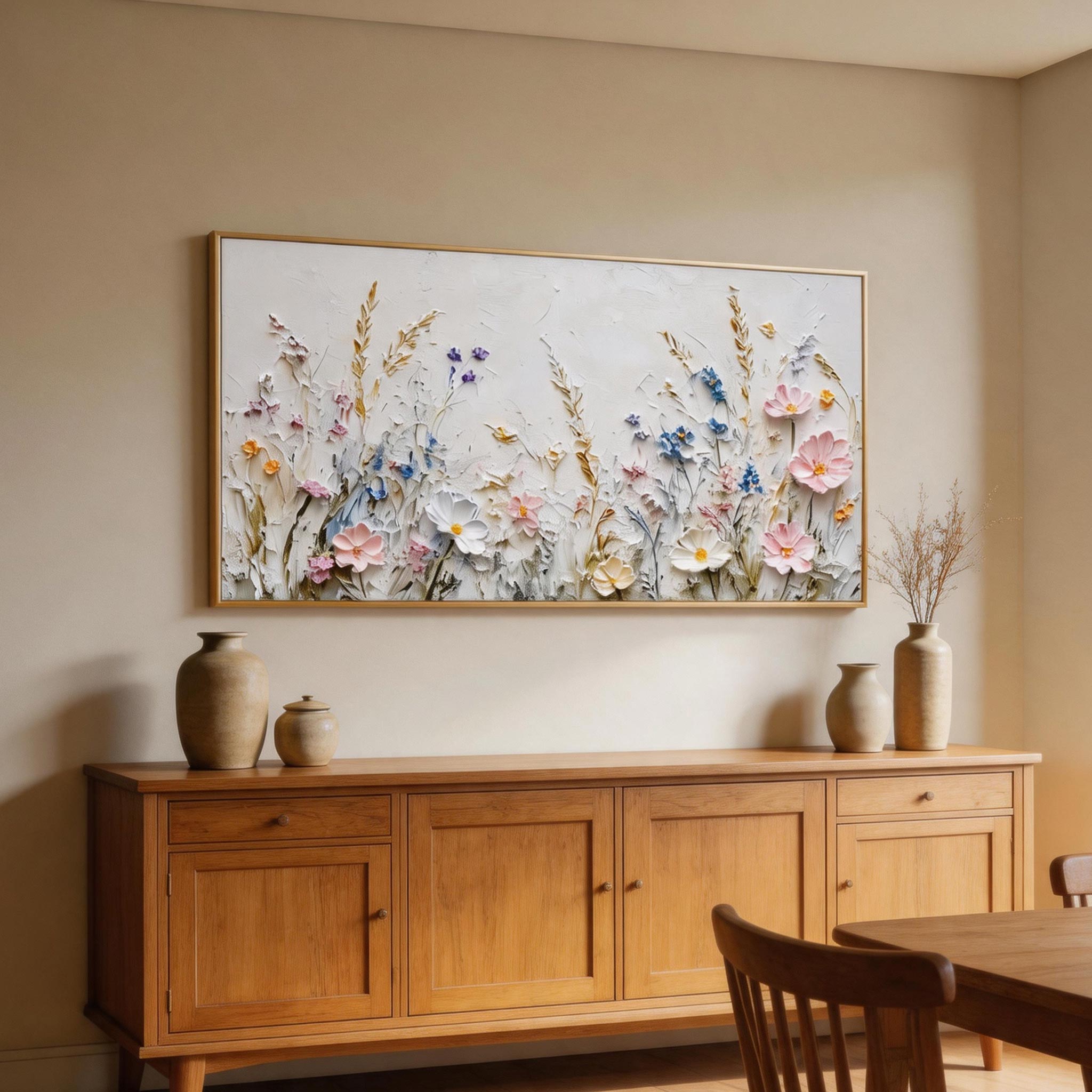 Pastel Wildflower Meadow Wall Art #FL034