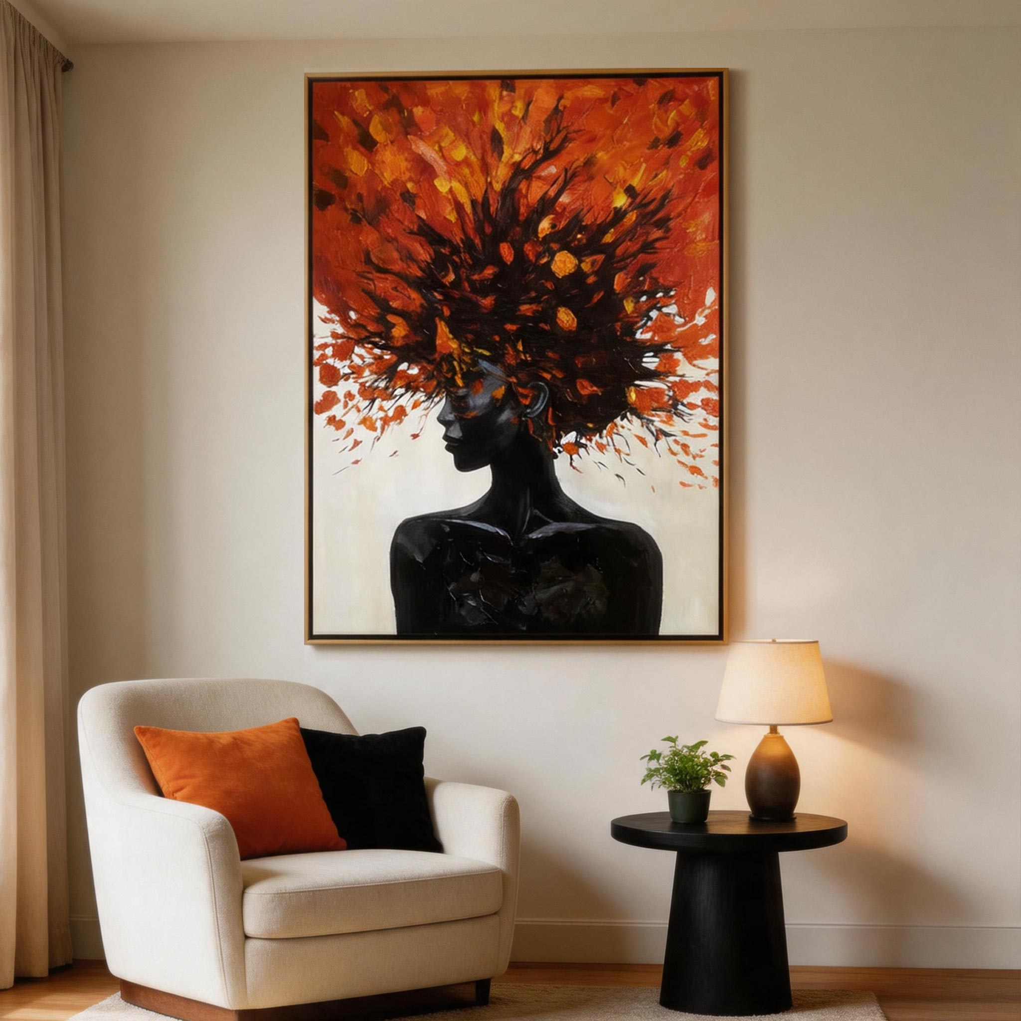 Fire Bloom | Red Abstract Woman Portrait #AB024