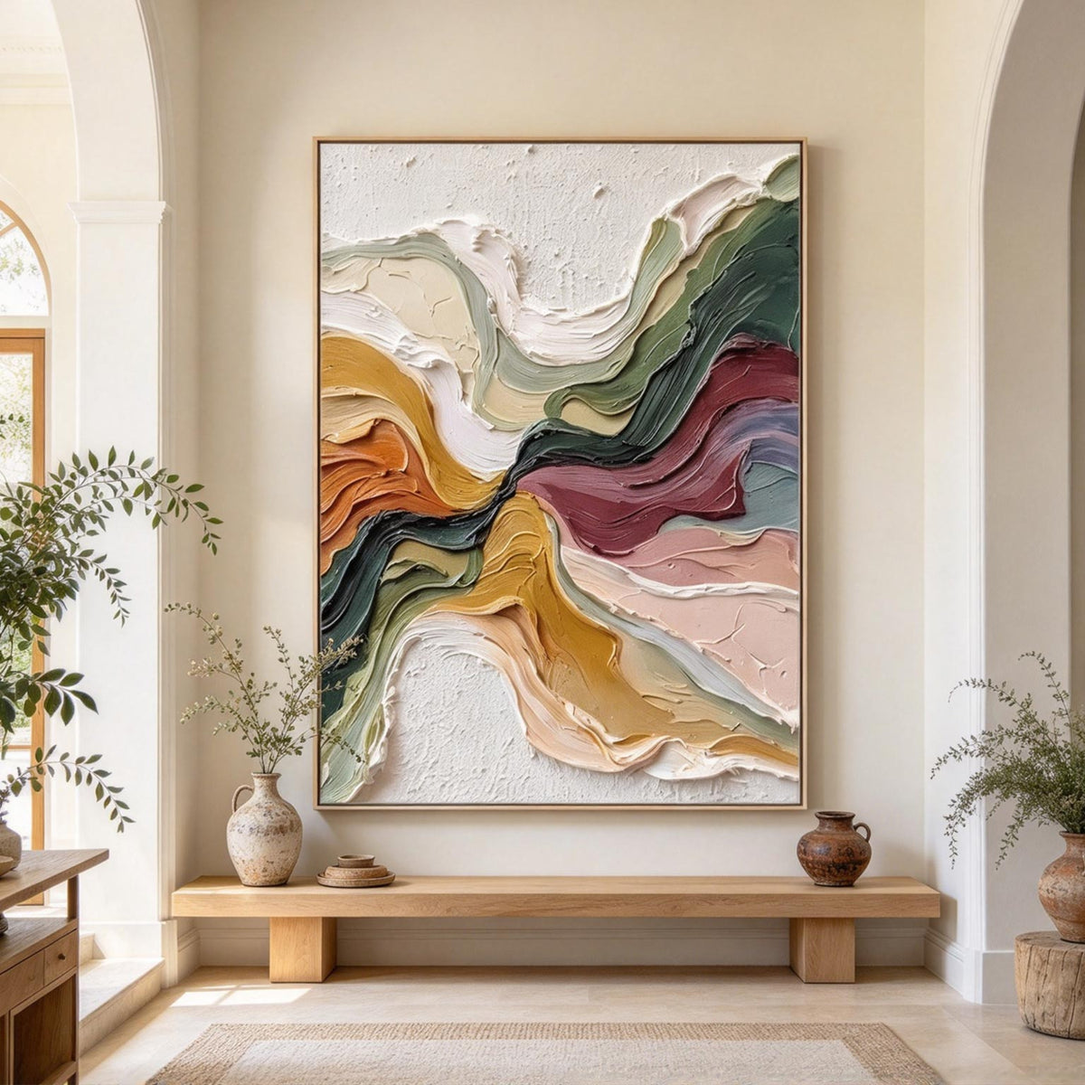 Converging Currents – Heavy Impasto Abstract Painting #CA009