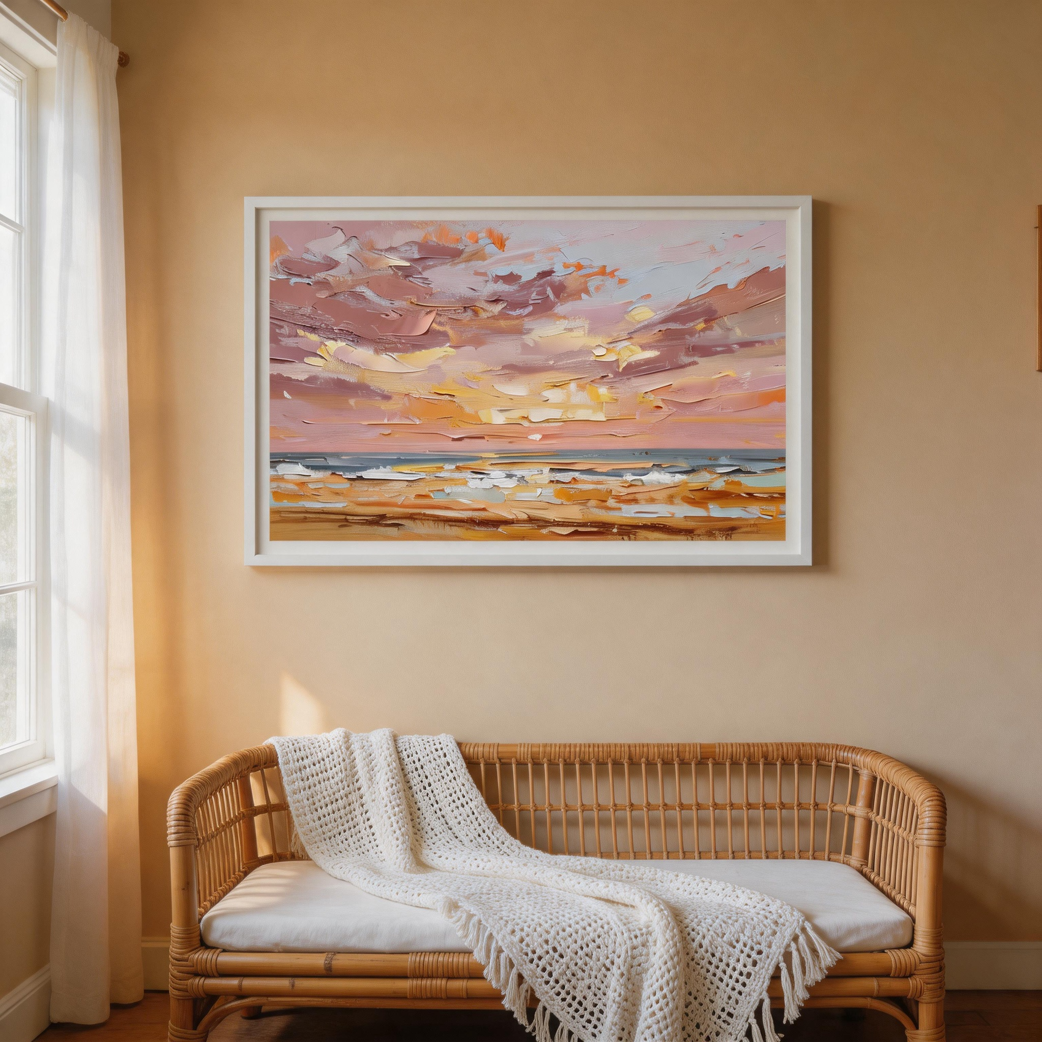 Pastel Beach Sunset Wall Art #BC021