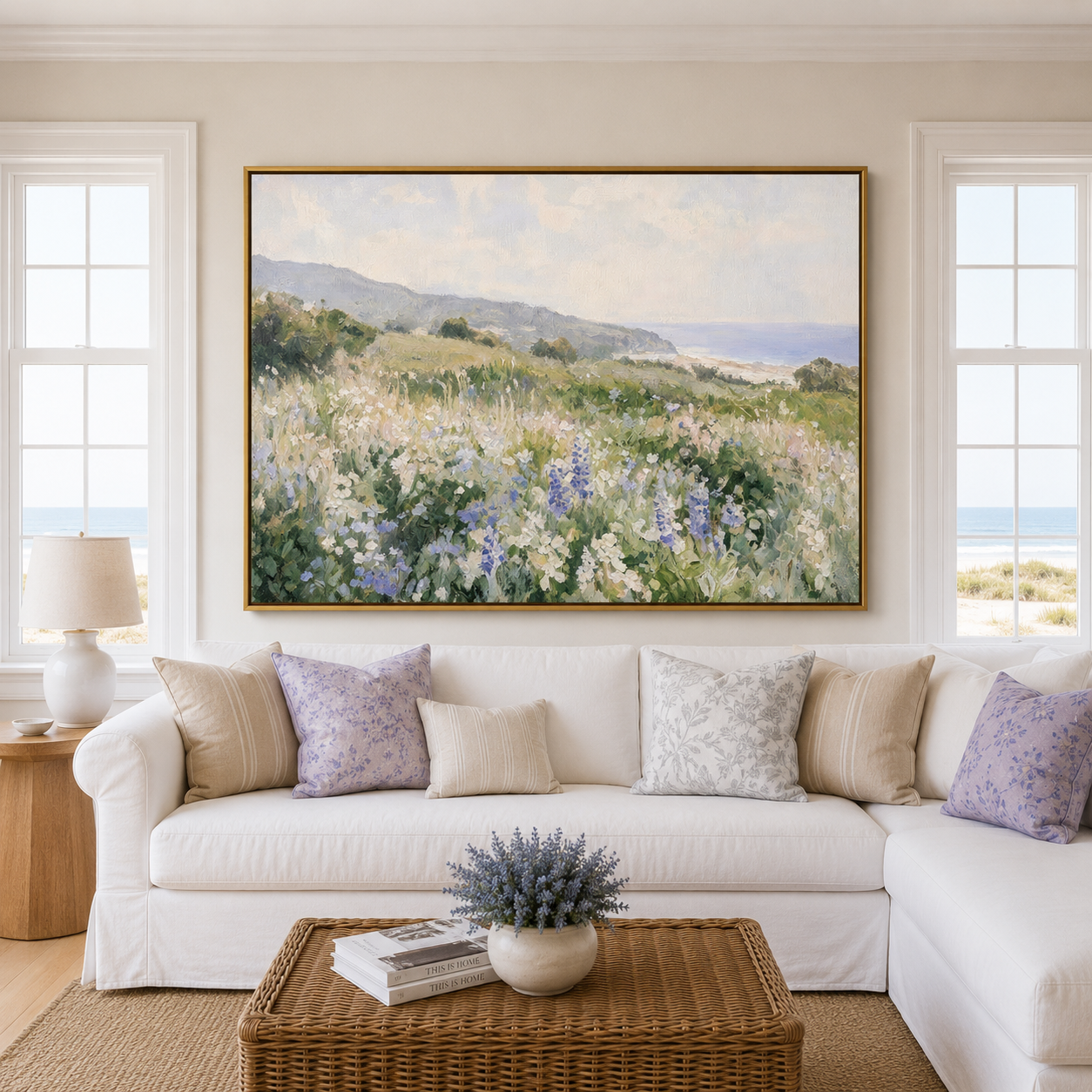 Coastal Wildflower Landscape Wall Art #FL032