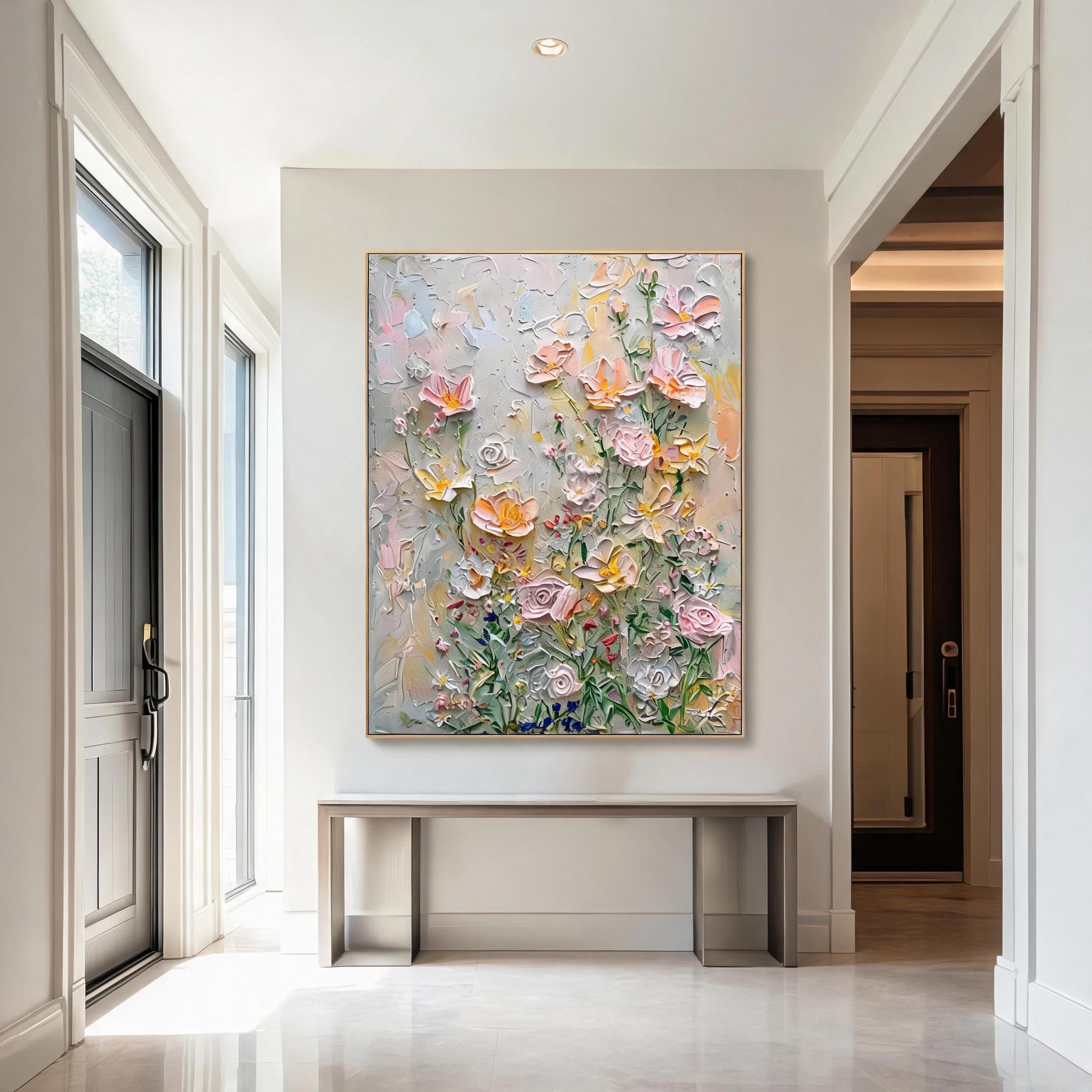 Textured Floral Garden Wall Art #FL051