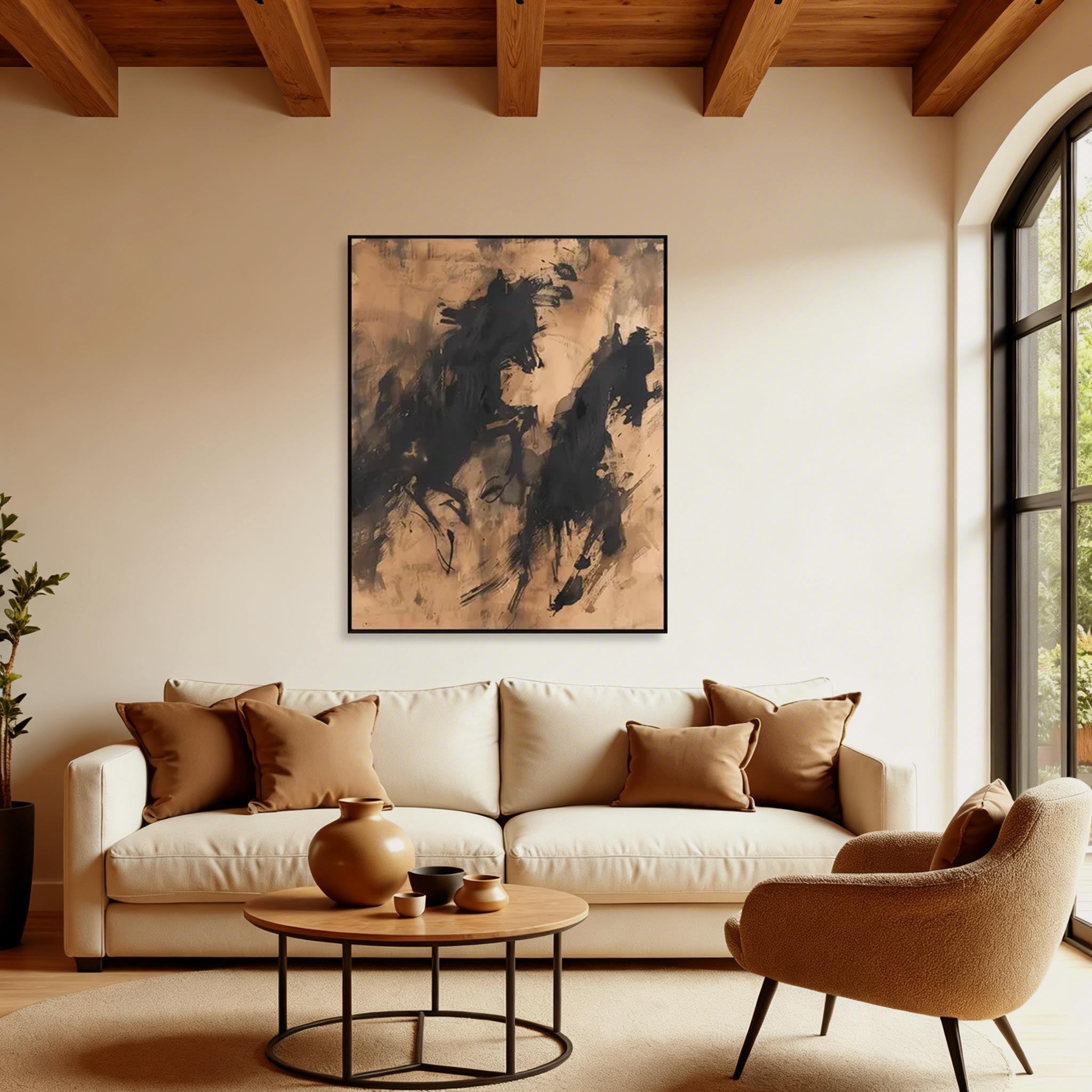Abstract Running Horses Wall Art #HA007