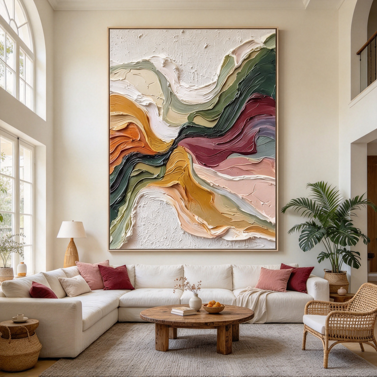 Converging Currents – Heavy Impasto Abstract Painting #CA009