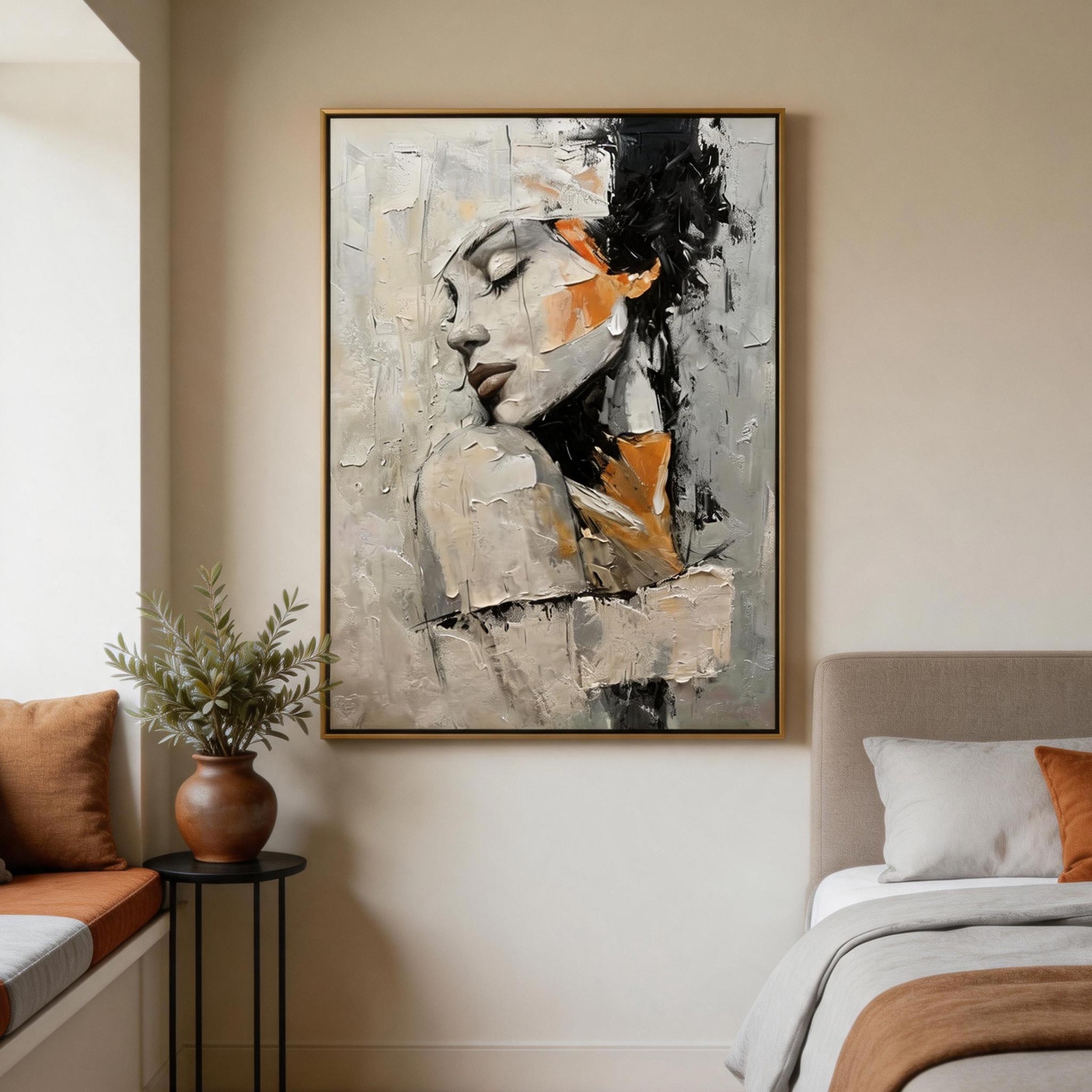 Neutral Portrait | Abstract Textured Wall Art #AB022