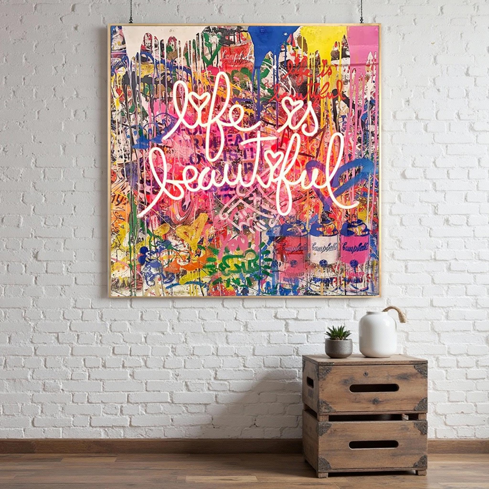Life Is Beautiful Graffiti Wall Art #PP002