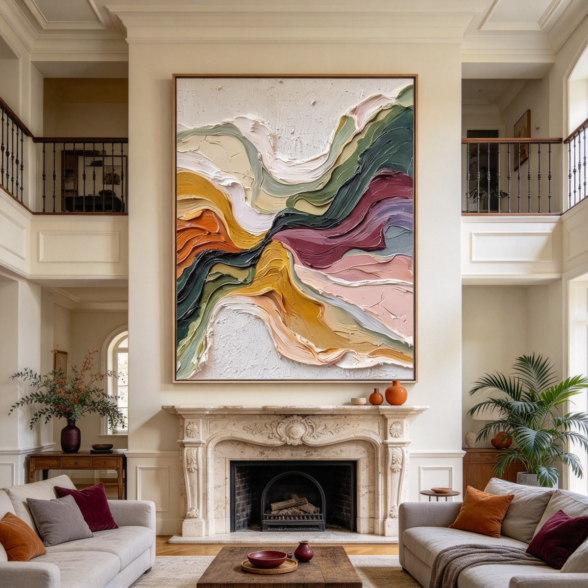 Converging Currents – Heavy Impasto Abstract Painting #CA009