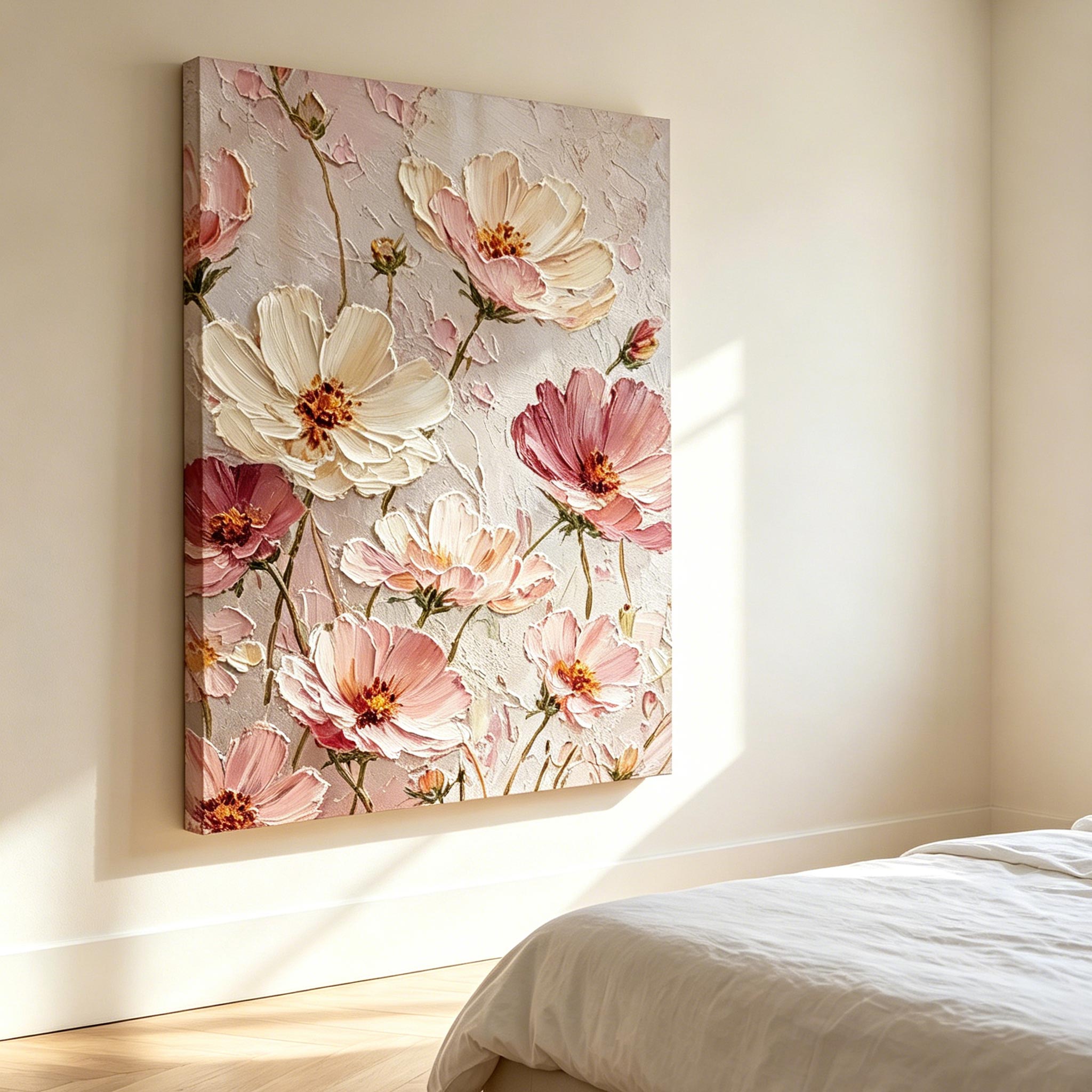 Soft Blush Cosmos Wall Art #FL013