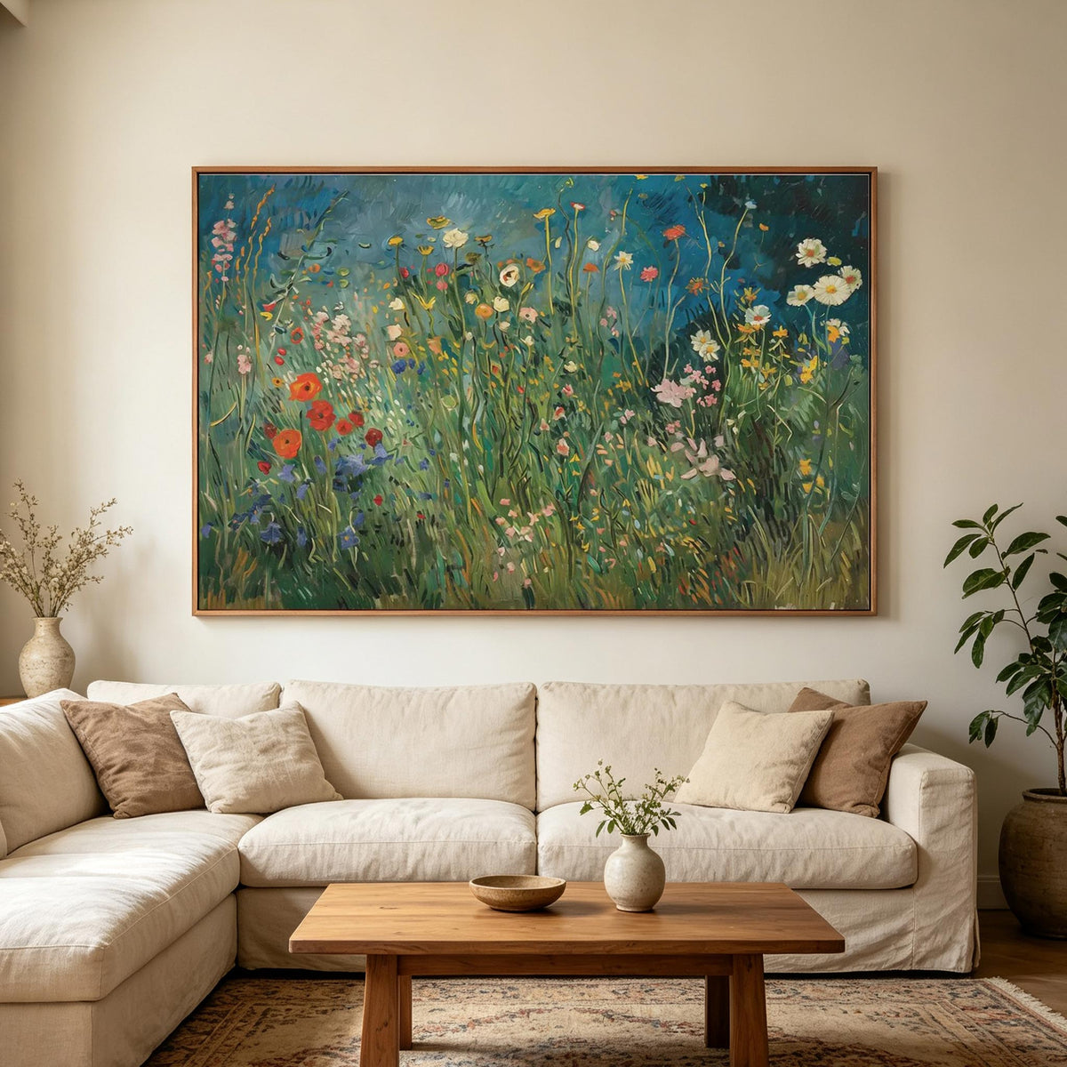 Colorful Wildflower Meadow Wall Art #FL065