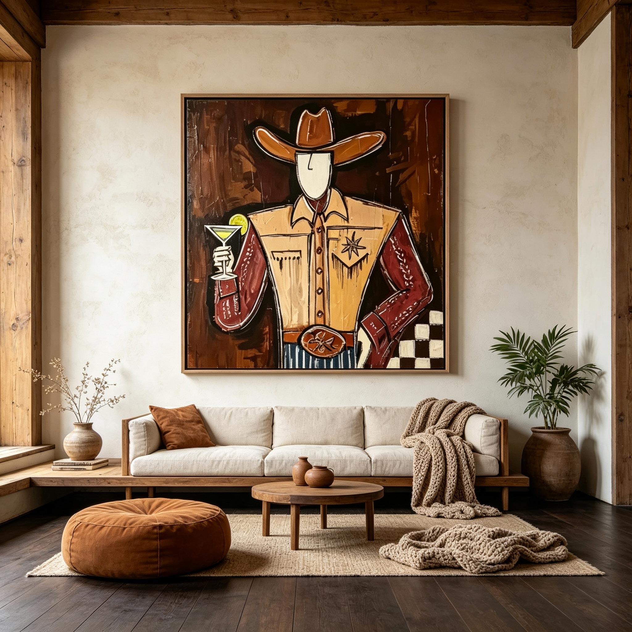 Vivid Rider – Modern Expressionist Cowboy Painting #CP071