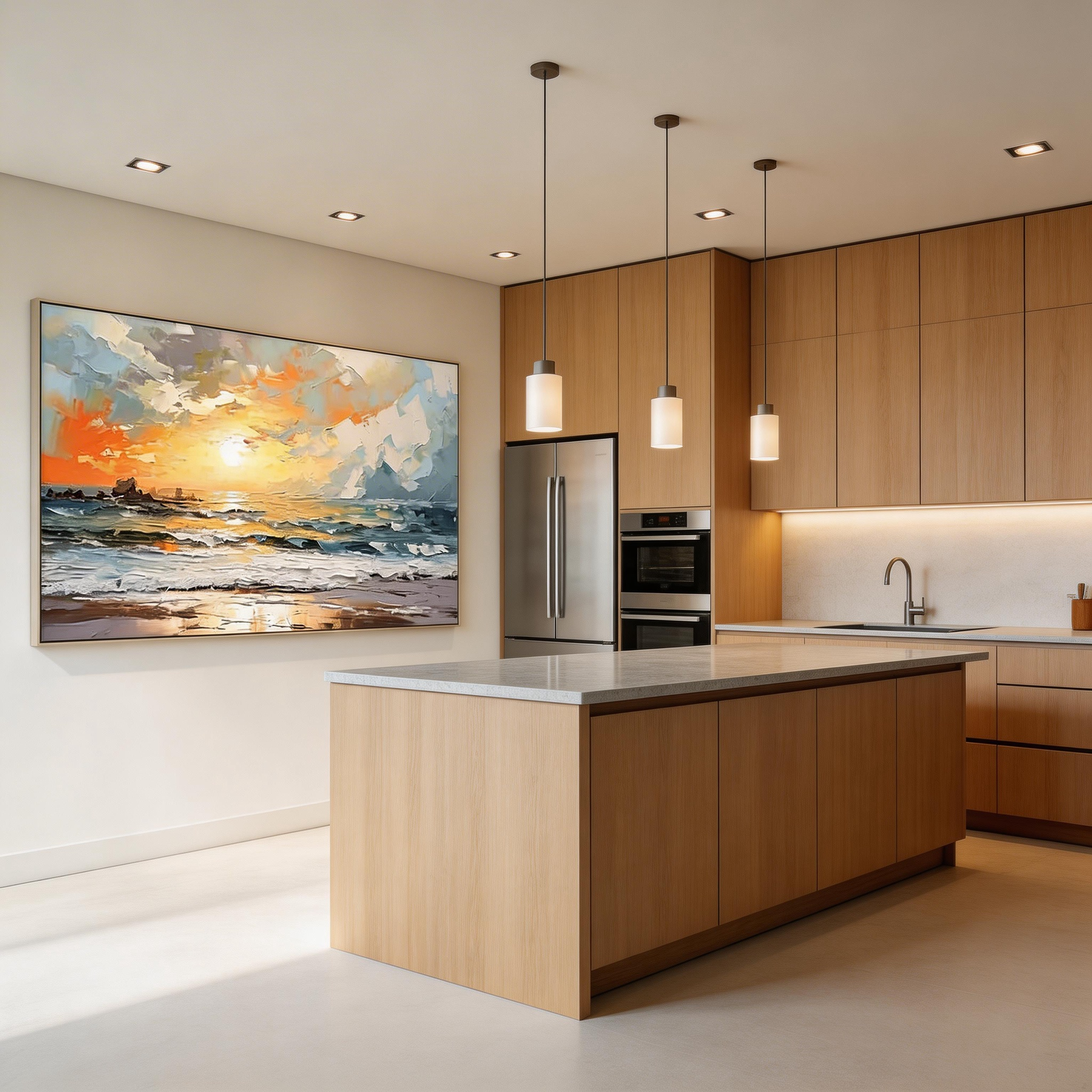 Sunset Beach Canvas Wall Art #SO030