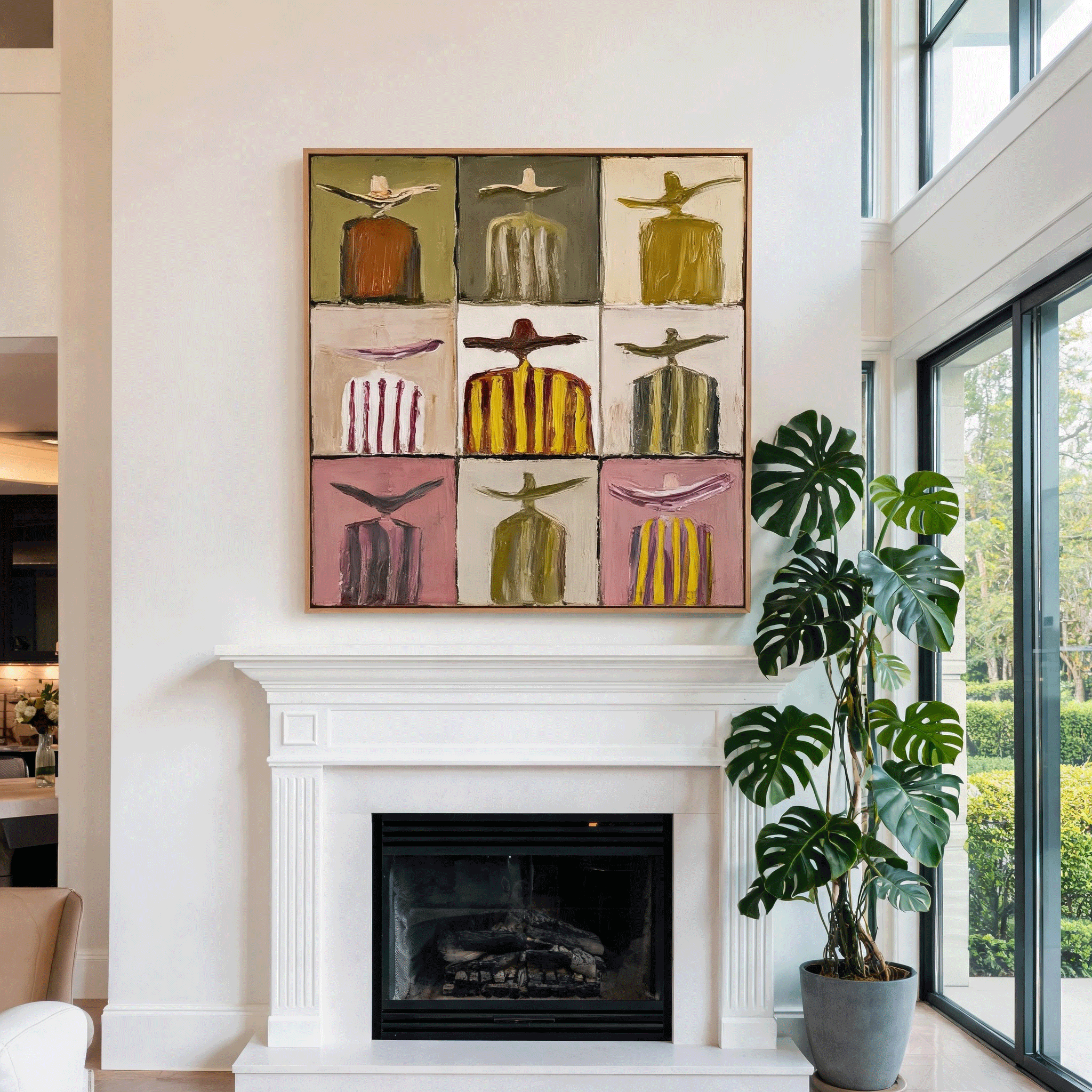 Modern Western Wall Art | Hand-Painted Cowboy Oil Painting #MA045