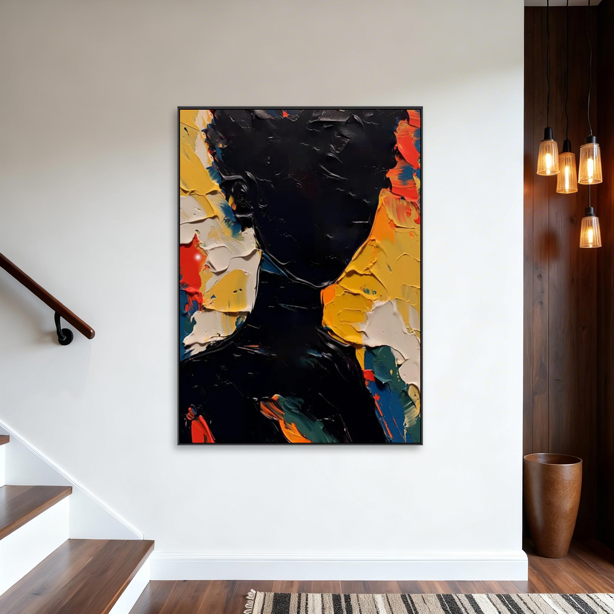 Abstract Portrait Texture Wall Art #MA014