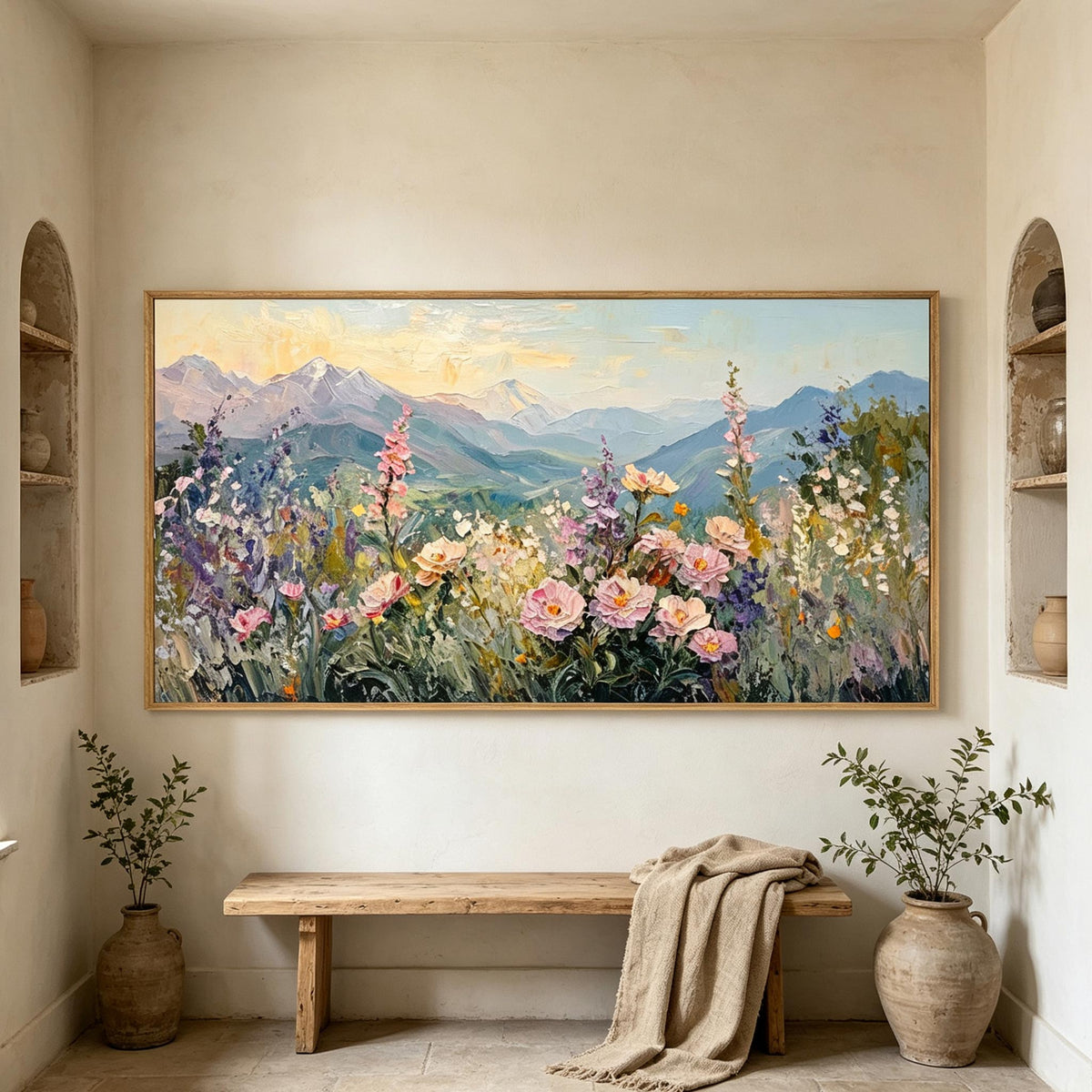 Mountain Wildflower Landscape Wall Art #LS053