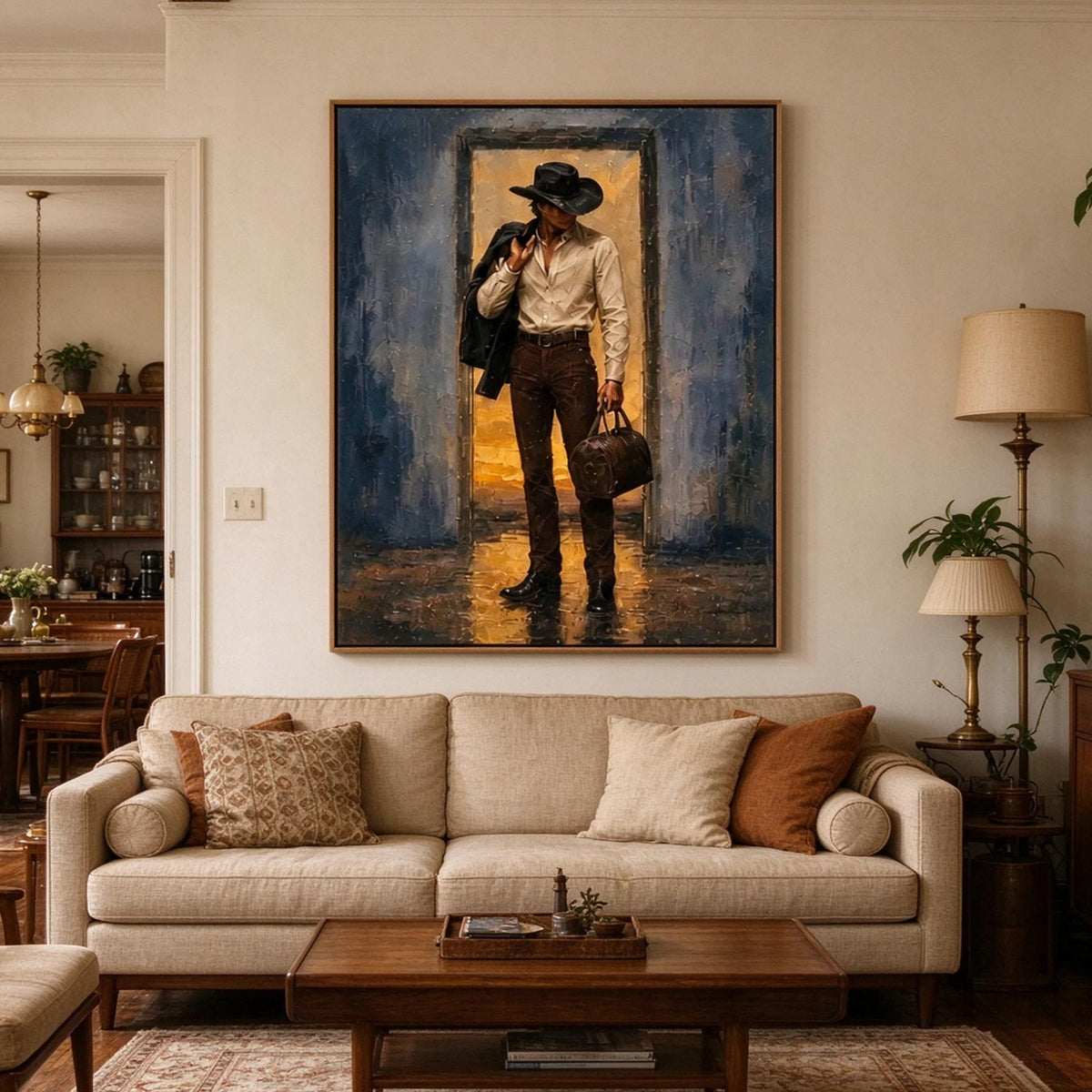Golden Threshold – Impasto Western Figurative Painting #CA003