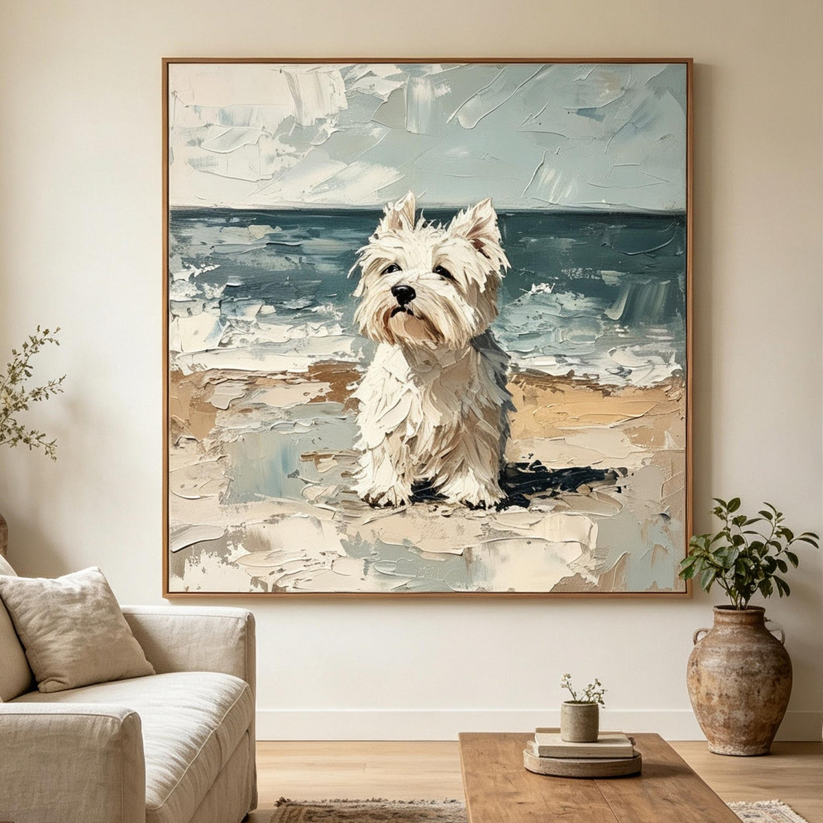 Westie by the Sea Wall Art #AN022