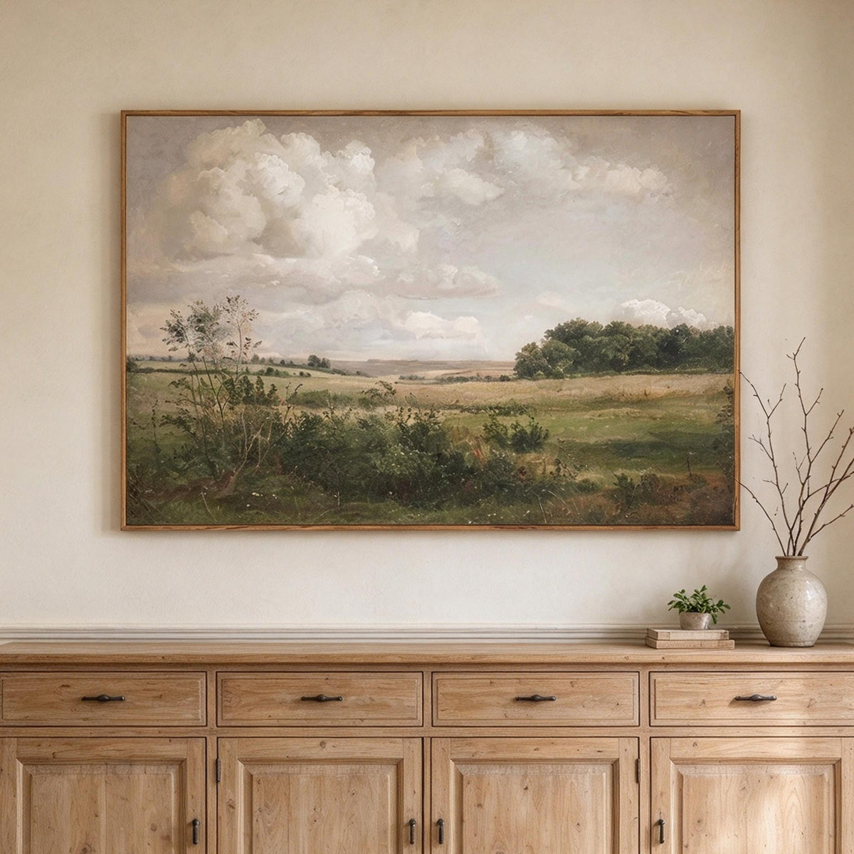 Vintage Open Countryside Landscape Wall Art #LS076