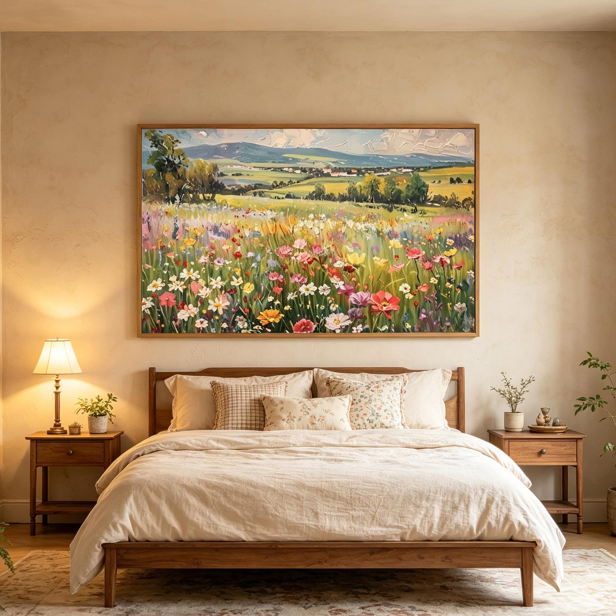 Wildflower Meadow Landscape Wall Art #FL073
