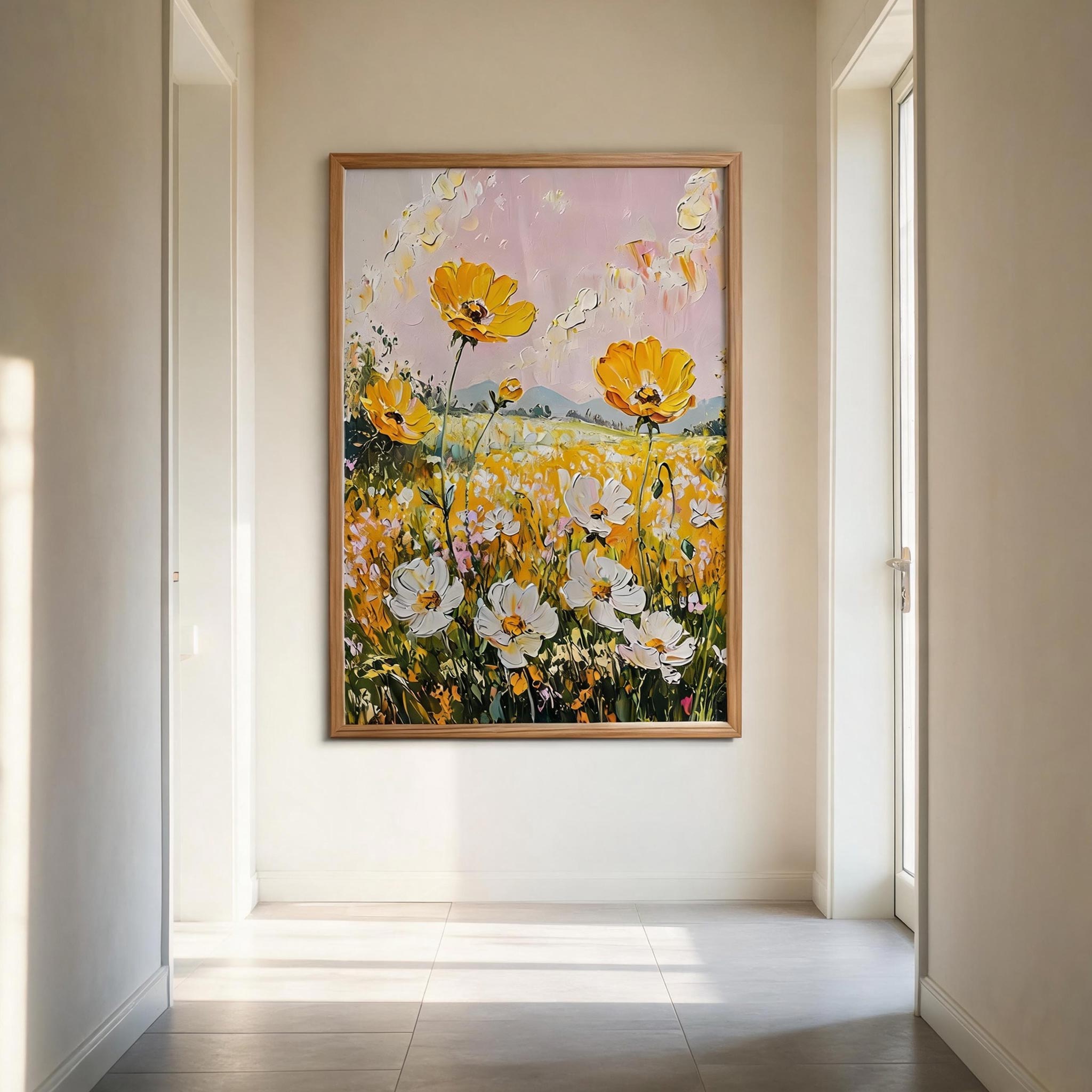 Golden Bloom Landscape Wall Art #FL043