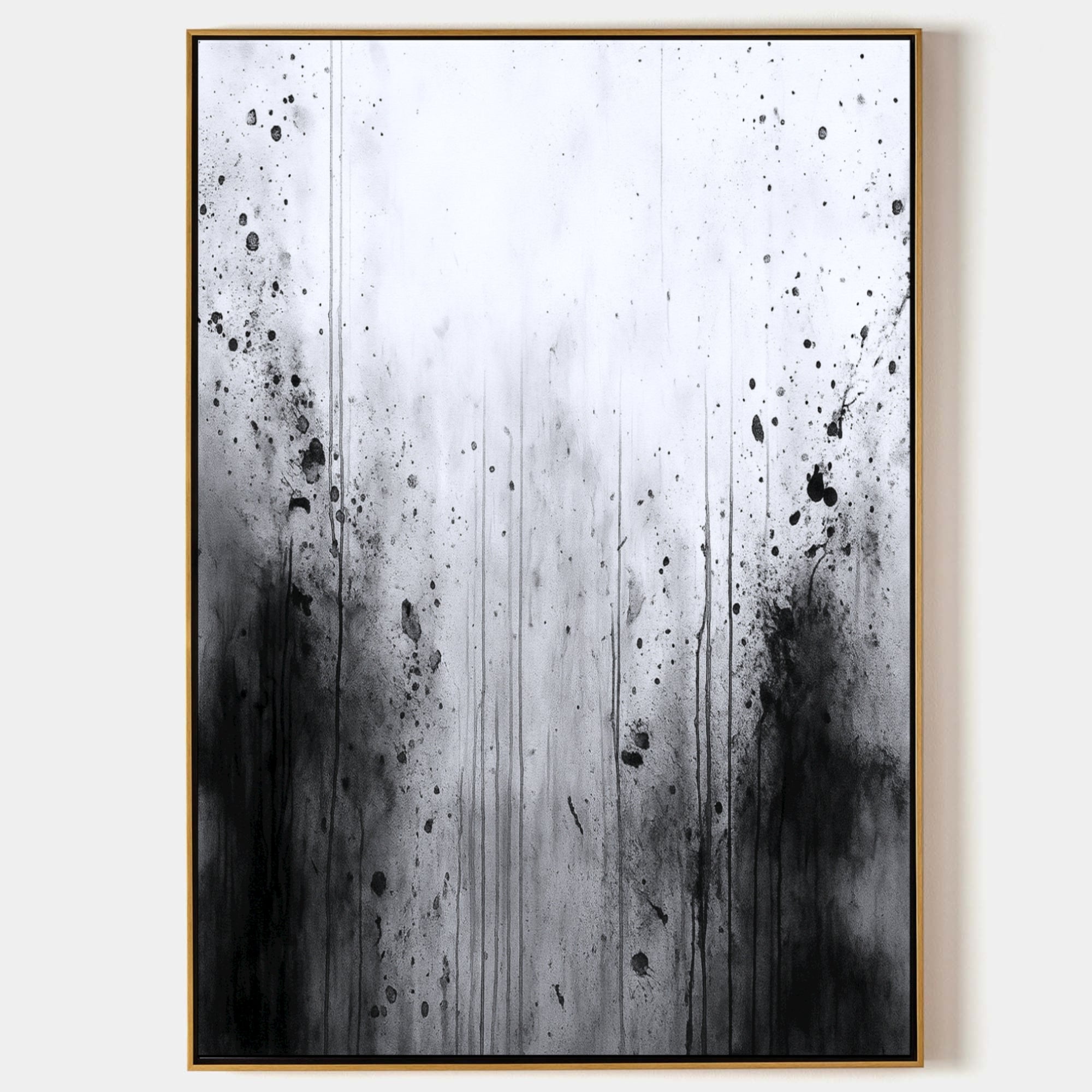 Modern Abstract Black and White Wall Art Painting Minimalist Style #AB010