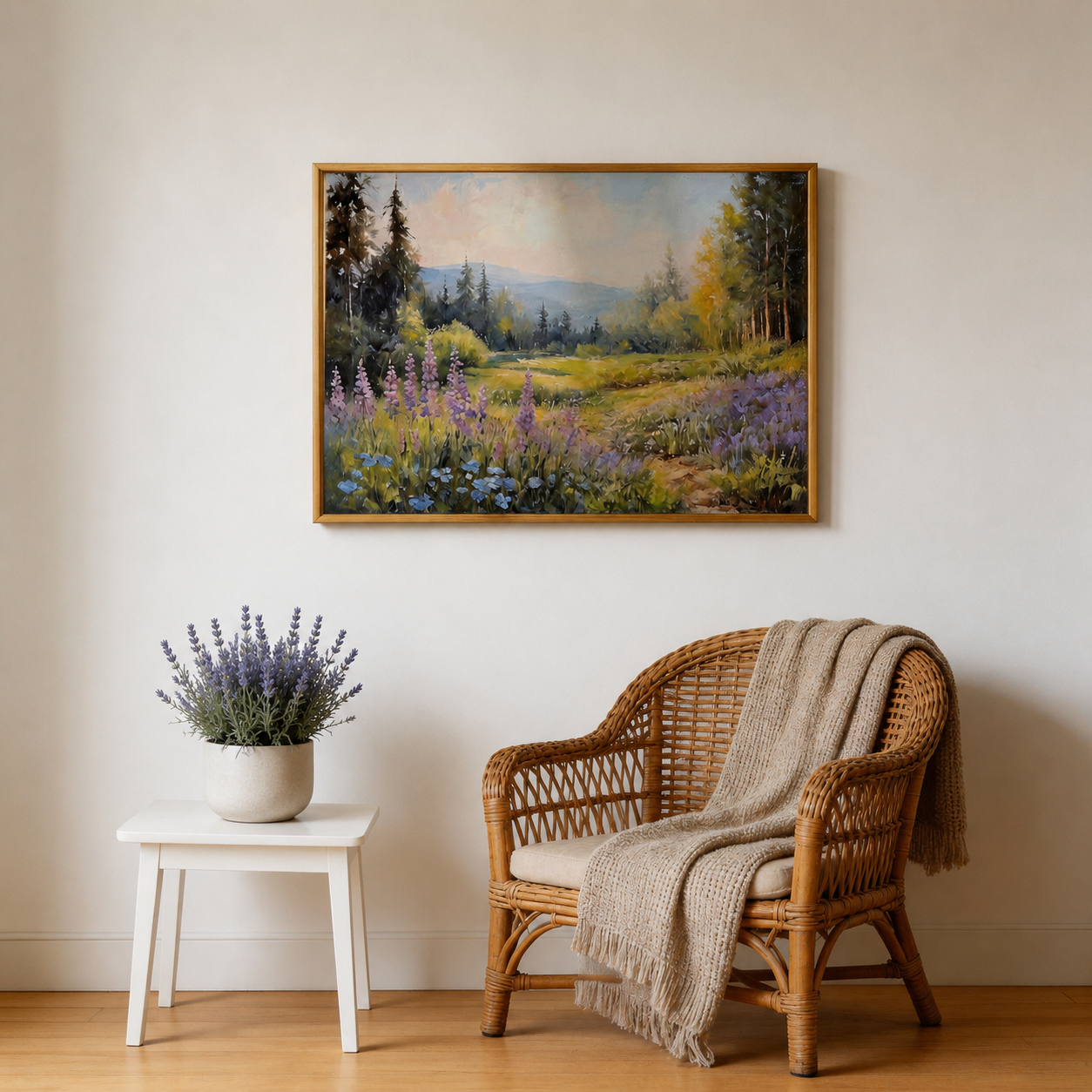 Wildflower Valley Landscape Wall Art #FL025