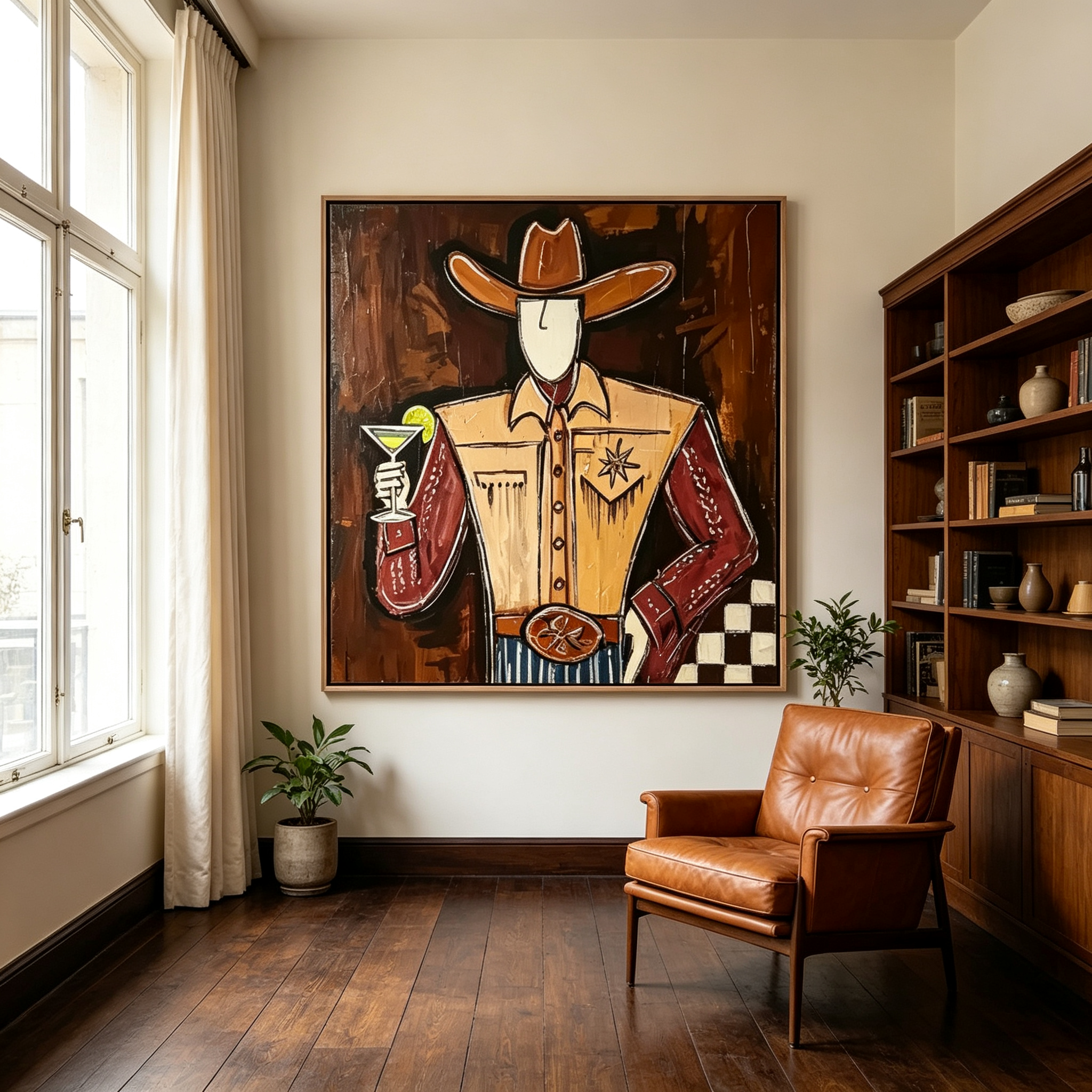 Vivid Rider – Modern Expressionist Cowboy Painting #CP071