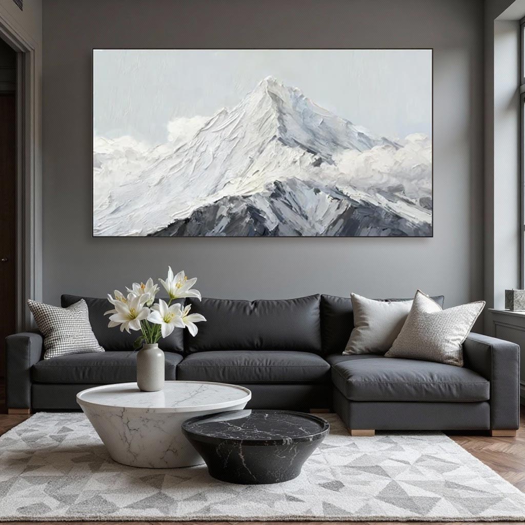 Design Hand drawn Layered Texture Mountain Wall Art #MA001
