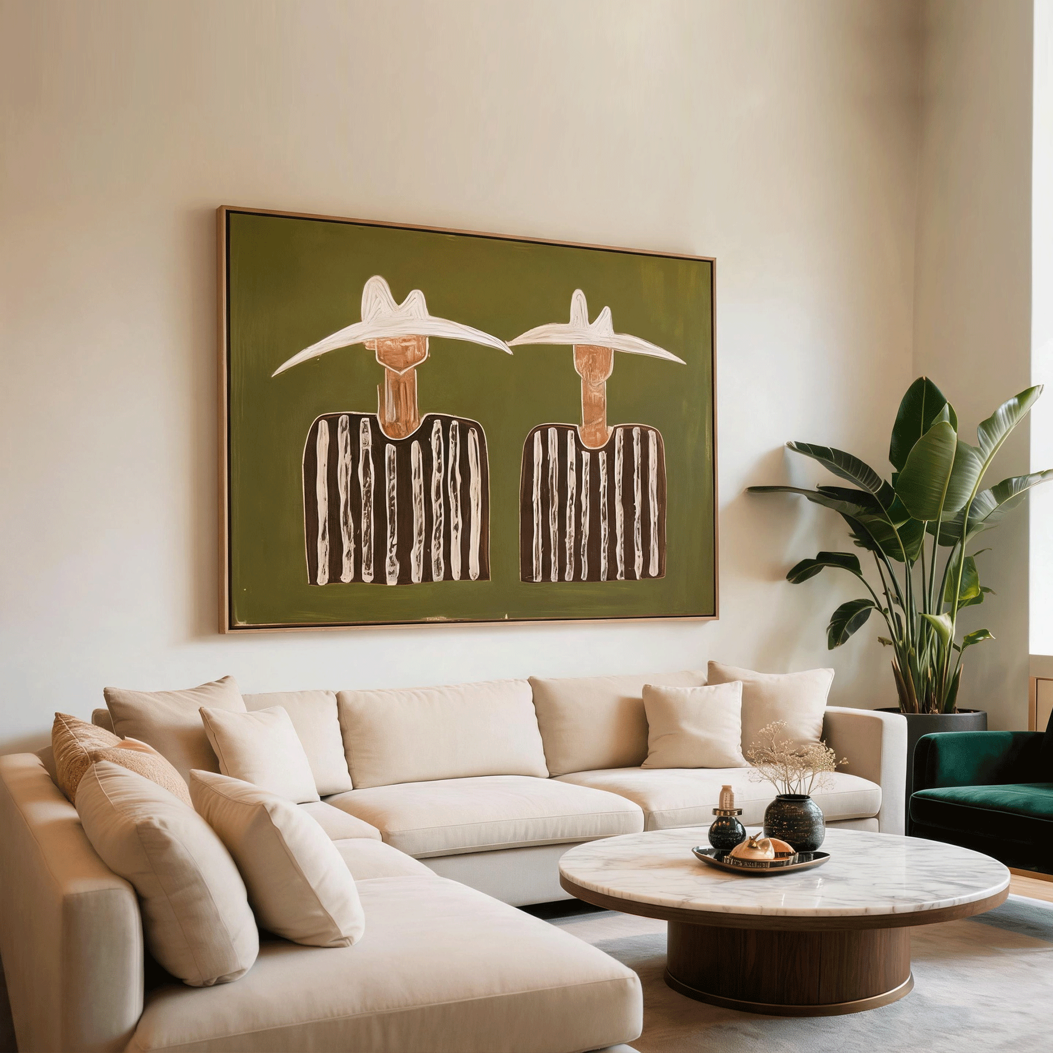 Modern Cowboy Wall Art | Minimalist Western Oil Painting #MA042