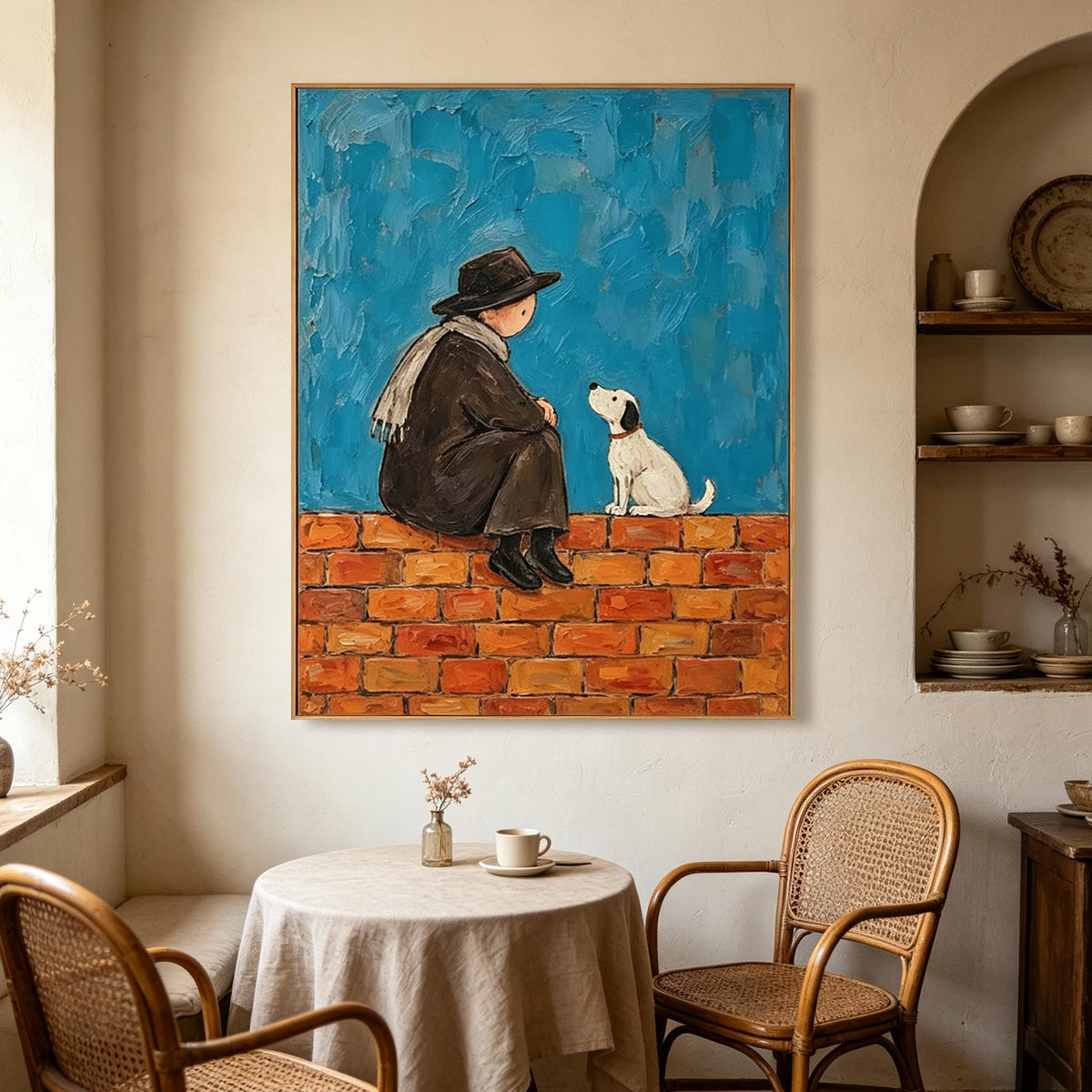 Person and Dog Wall Art #AN014