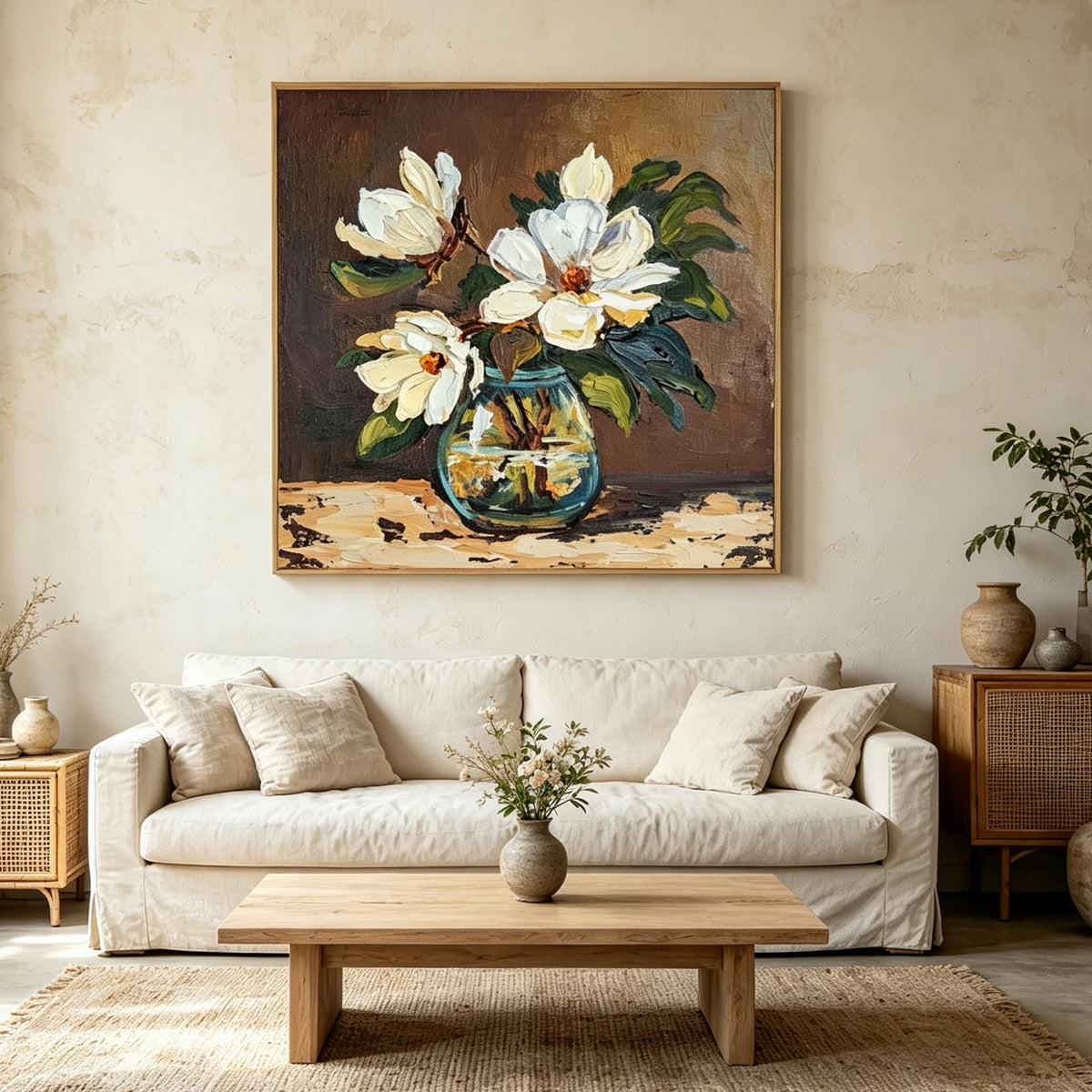 White Magnolia Vase Wall Art #FL073