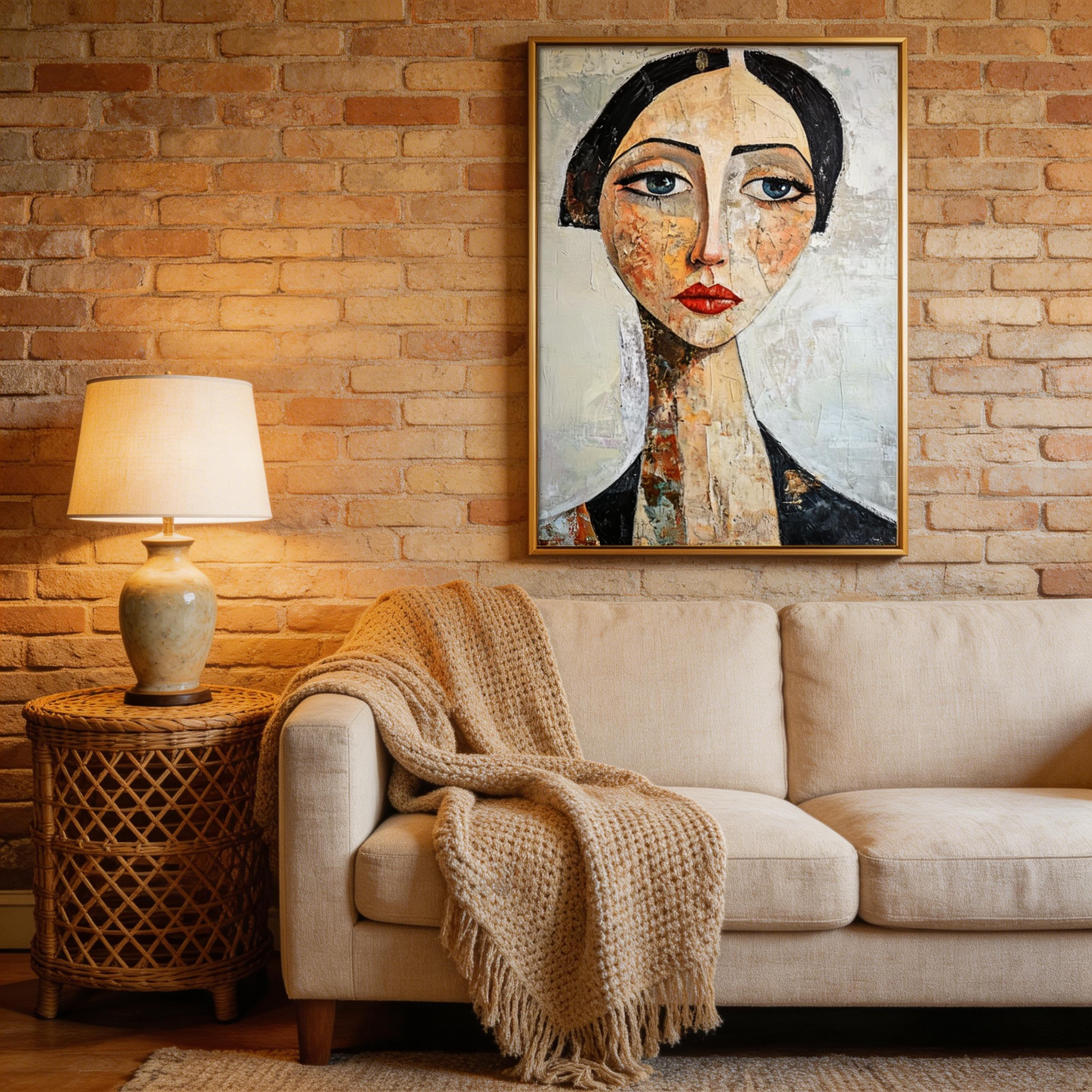 Abstract Woman Portrait Oil Painting Wall Art #MA022