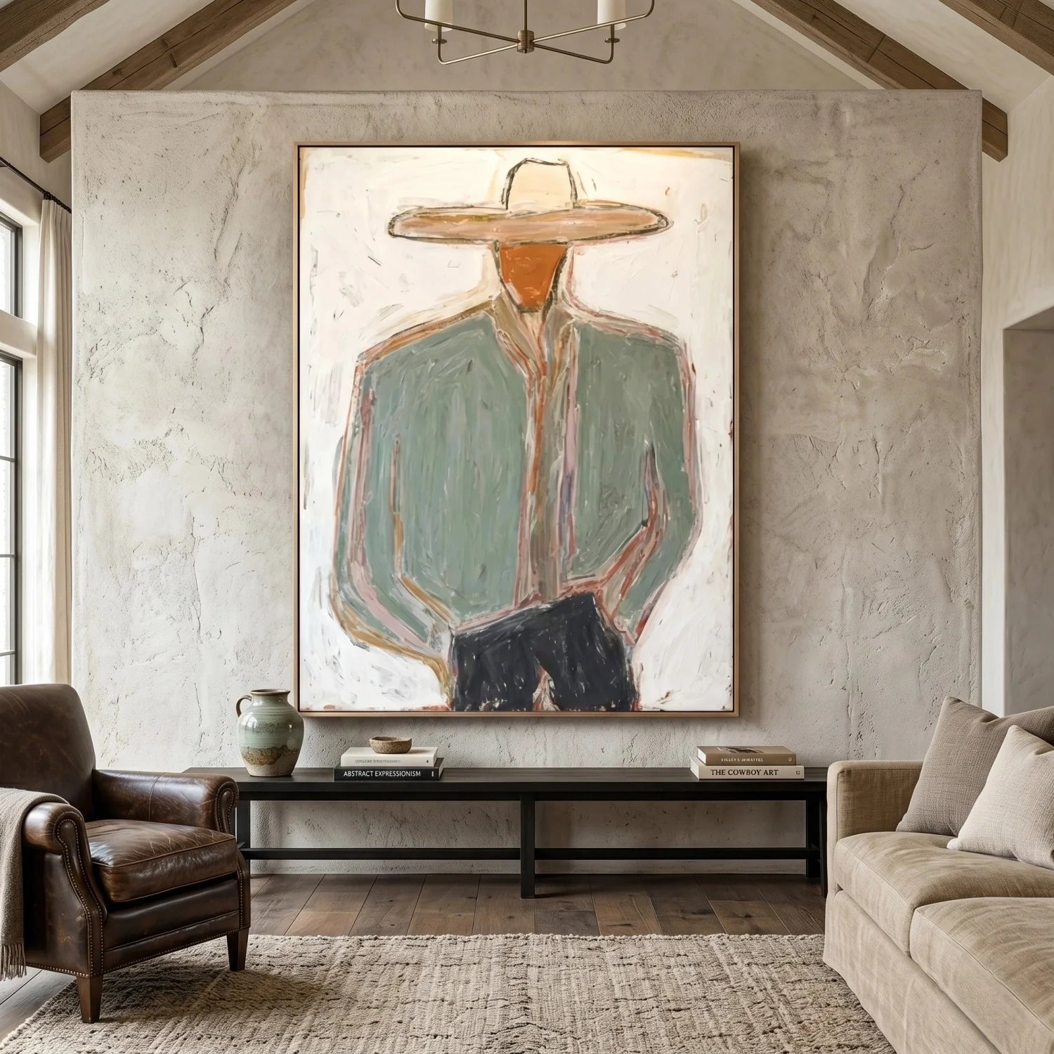 Minimal Cowboy Figure — Original Figurative Art