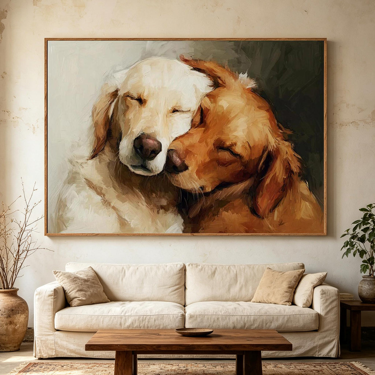 Golden Retriever Pair Wall Art #AN008