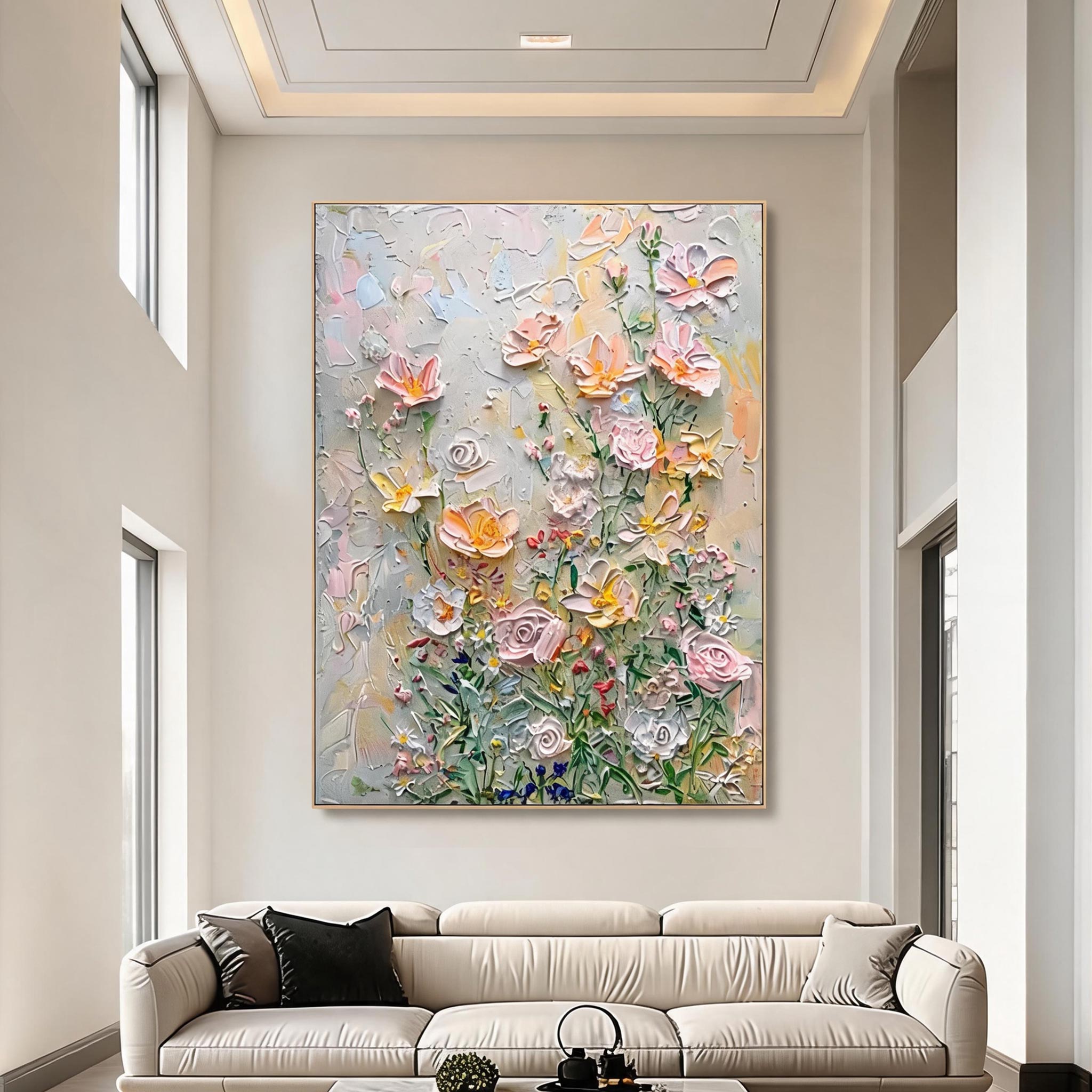Textured Floral Garden Wall Art #FL051