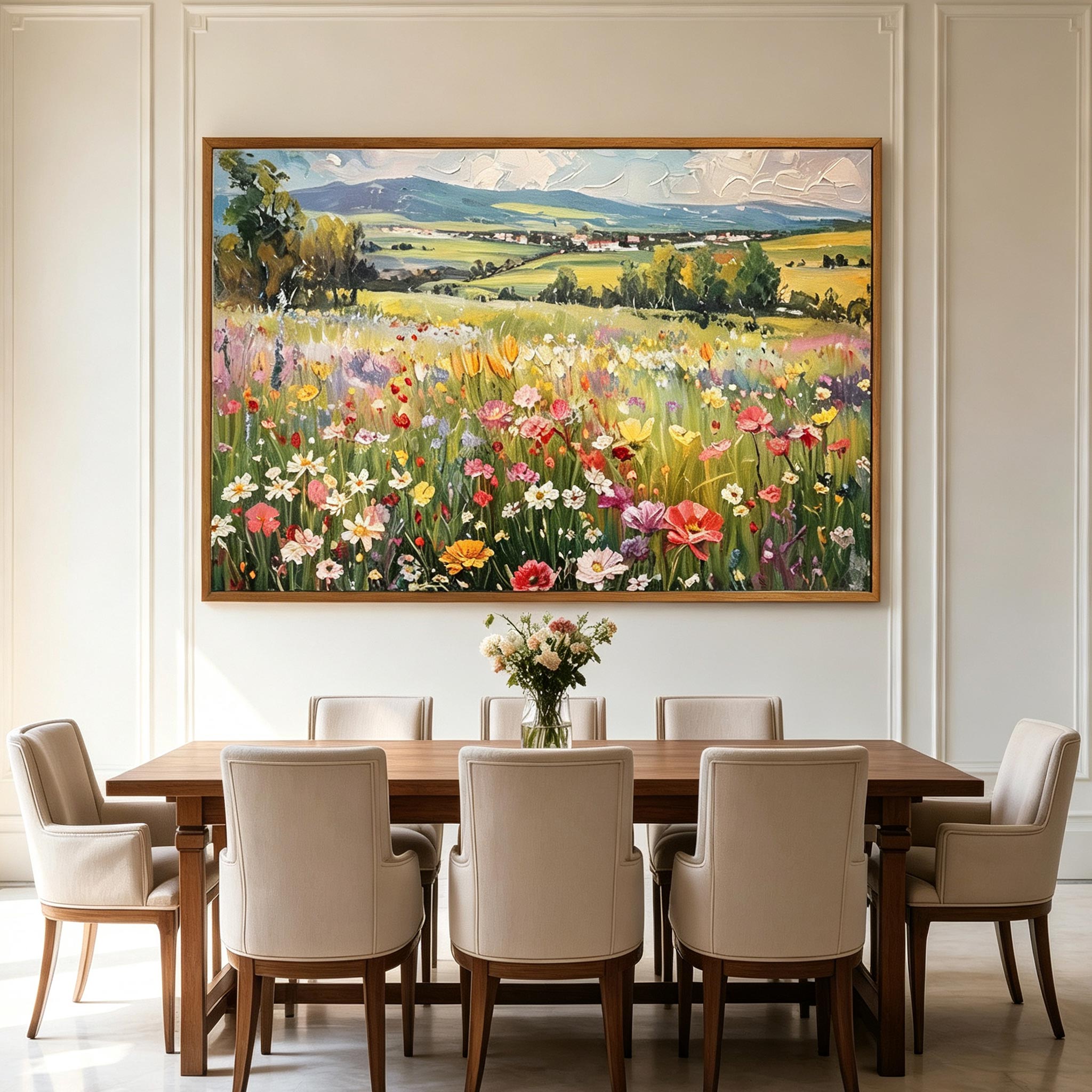 Wildflower Meadow Landscape Wall Art #FL073